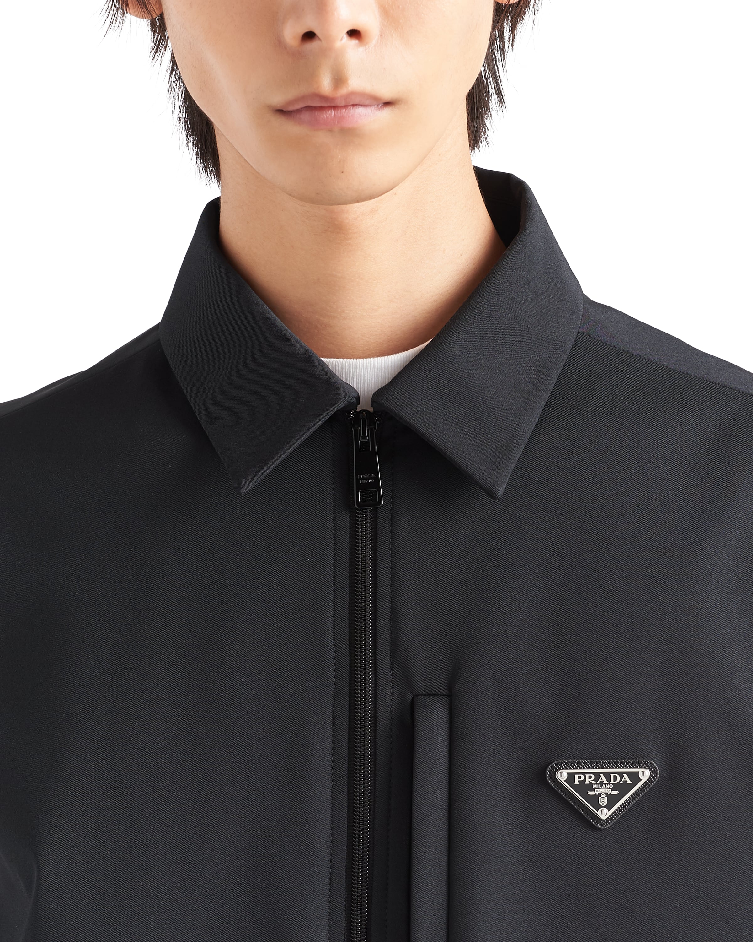 Prada Black Recycled Polyester Blend Shirt In Black