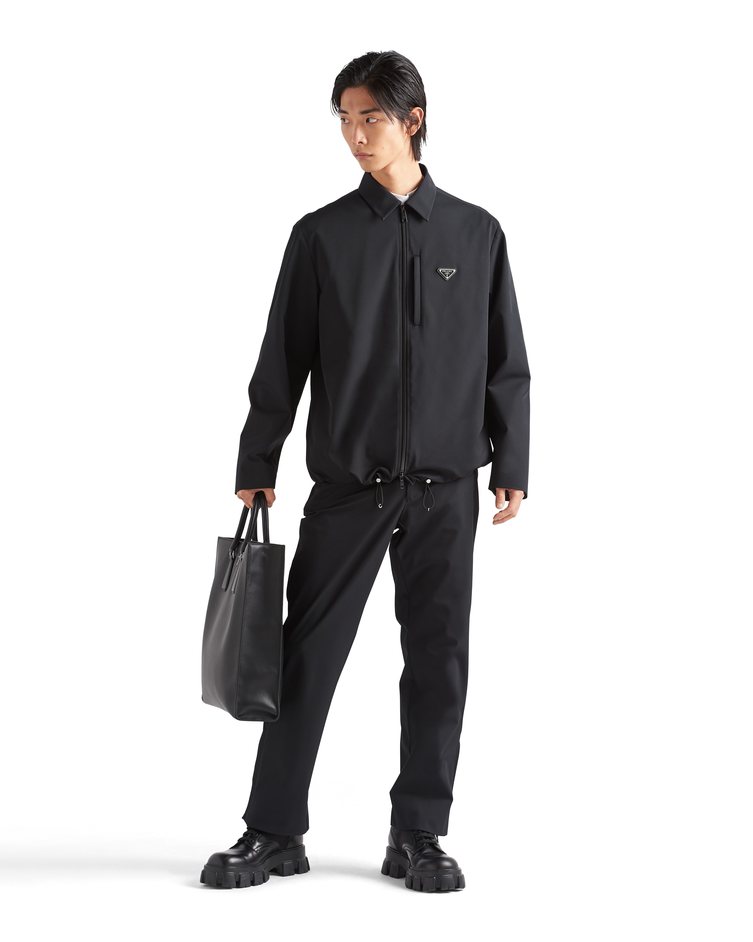Prada Black Recycled Polyester Blend Shirt In Black