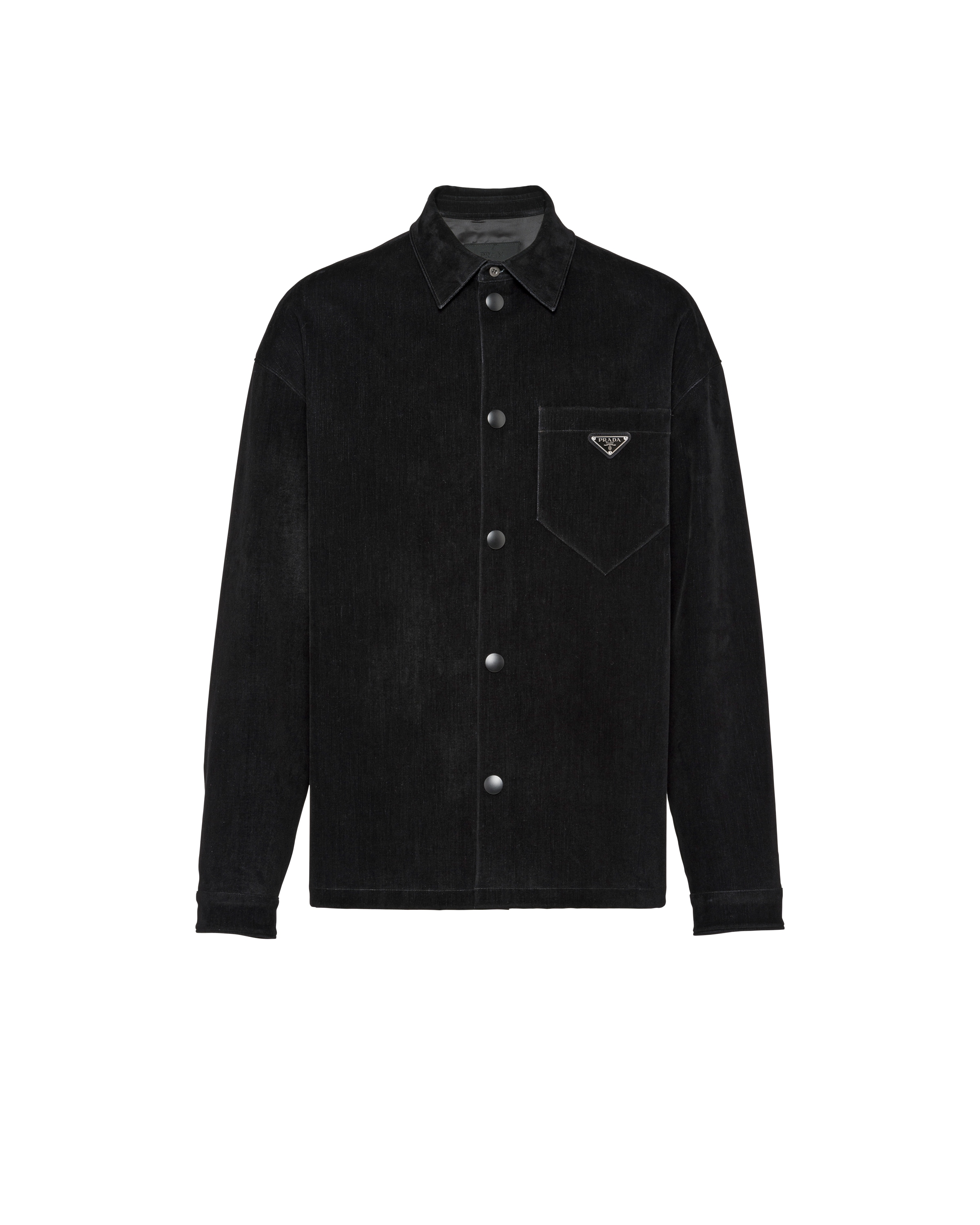 Prada Chemise En Coton Stretch, Homme, Noir, Taille M