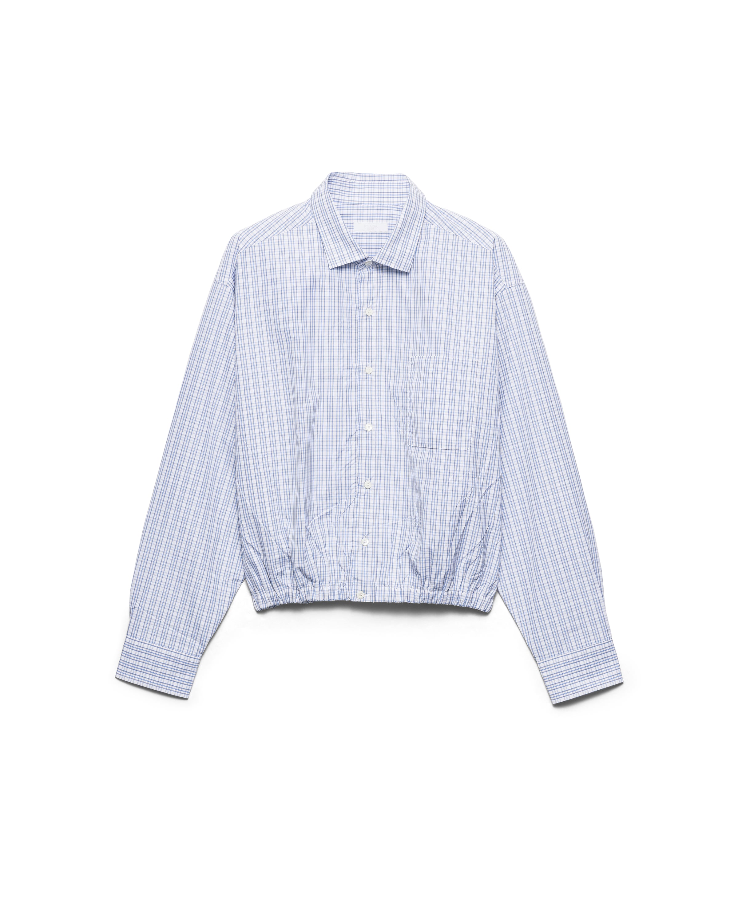 Prada Checked Buttoned Shirt In Blue