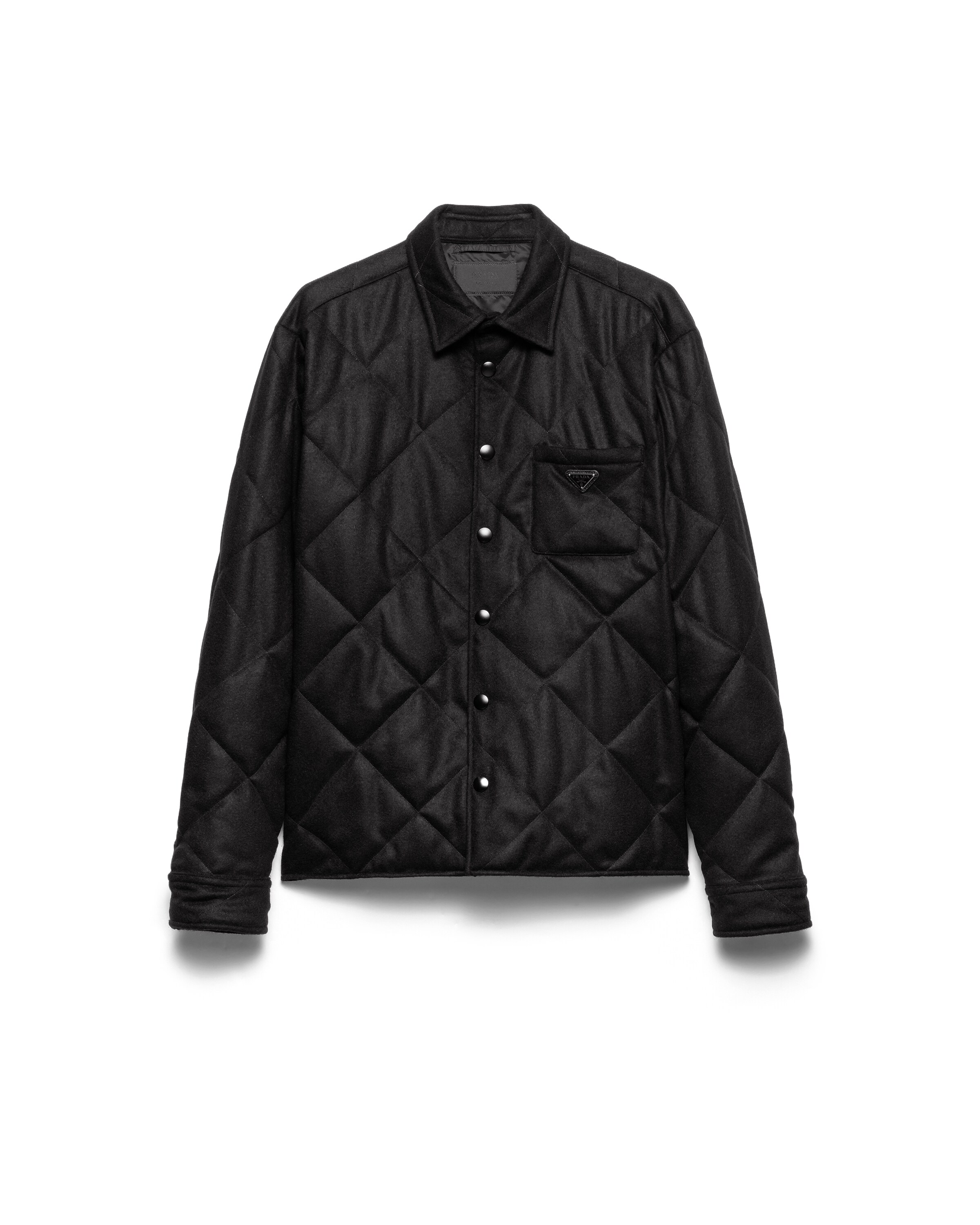 Prada Chemise En Cachemire Matelassée, Homme, Noir, Taille L