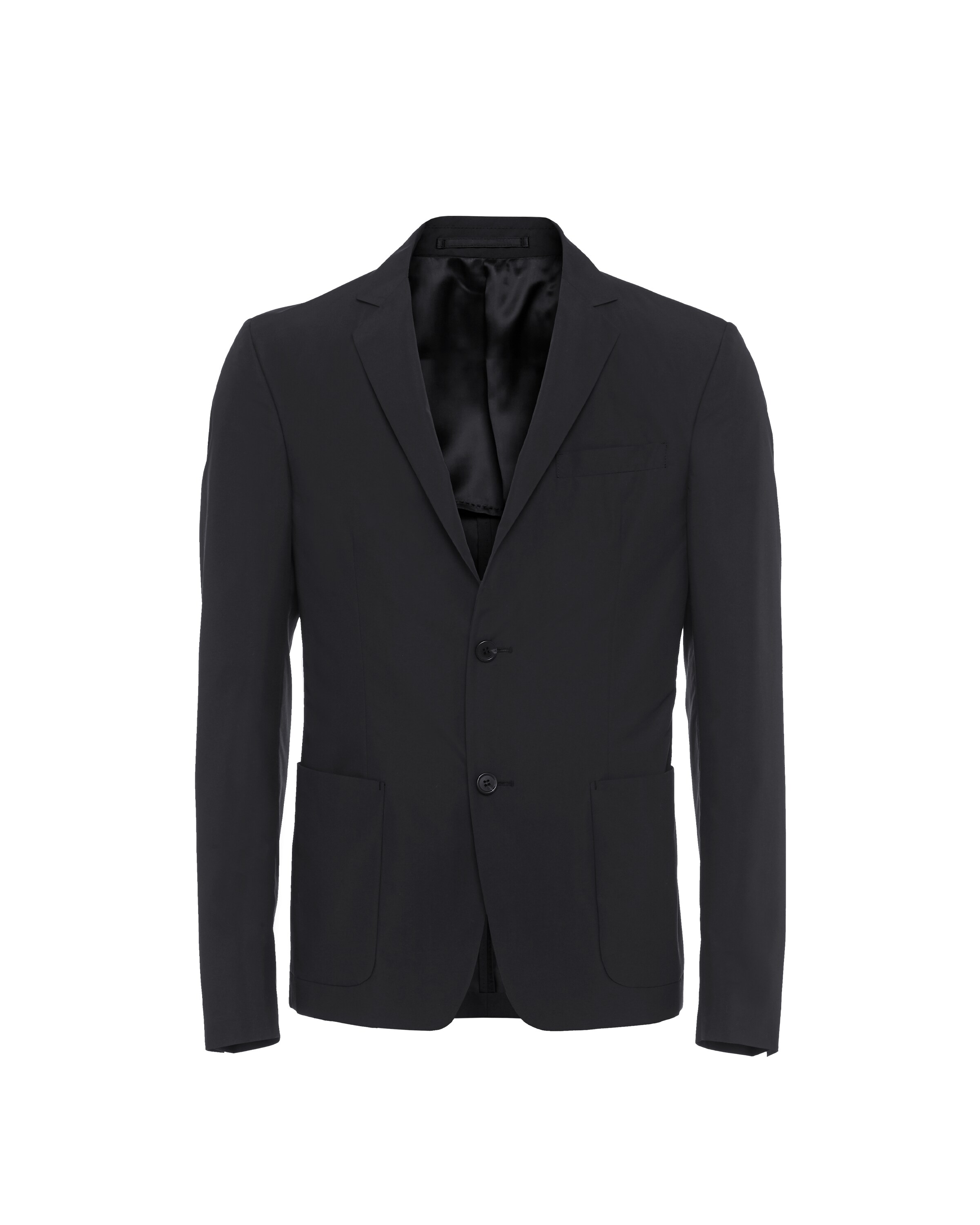 Black Technical poplin singlebreasted jacket Prada