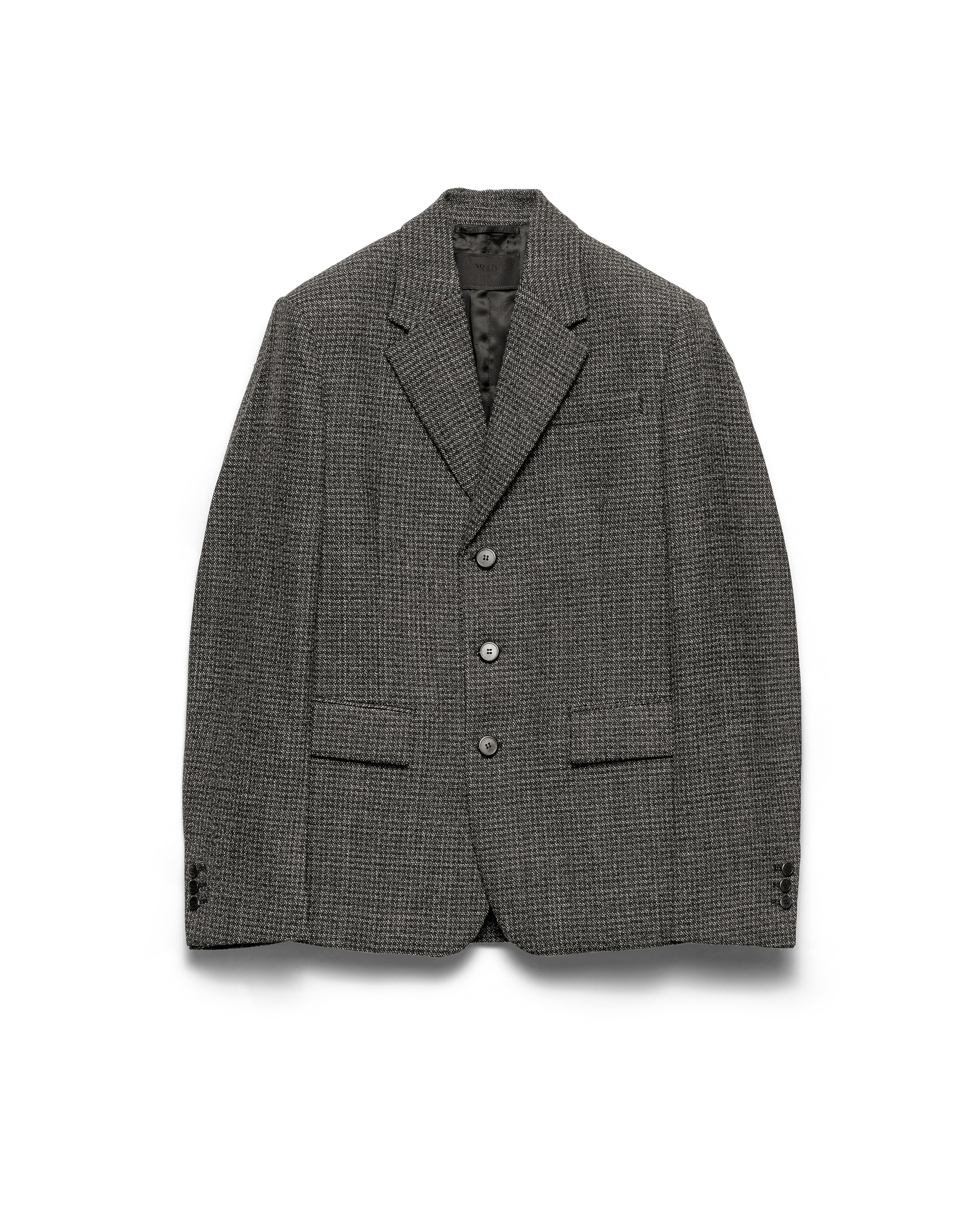 Prada Veste Droite En Laine, Homme, Noir/blanc, Taille 46