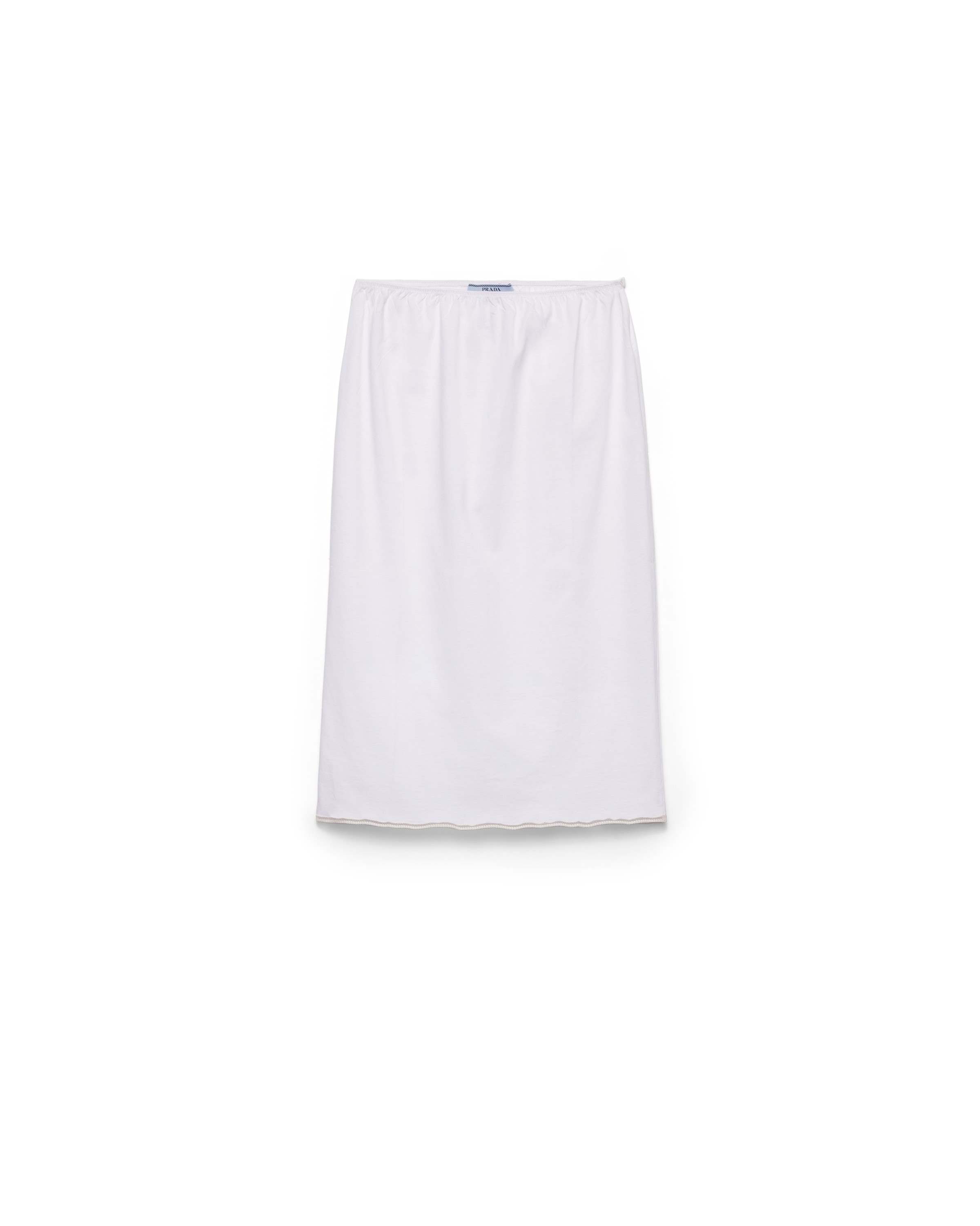 Prada Sottogonna In Jersey, Donna, Bianco, Taglia 1