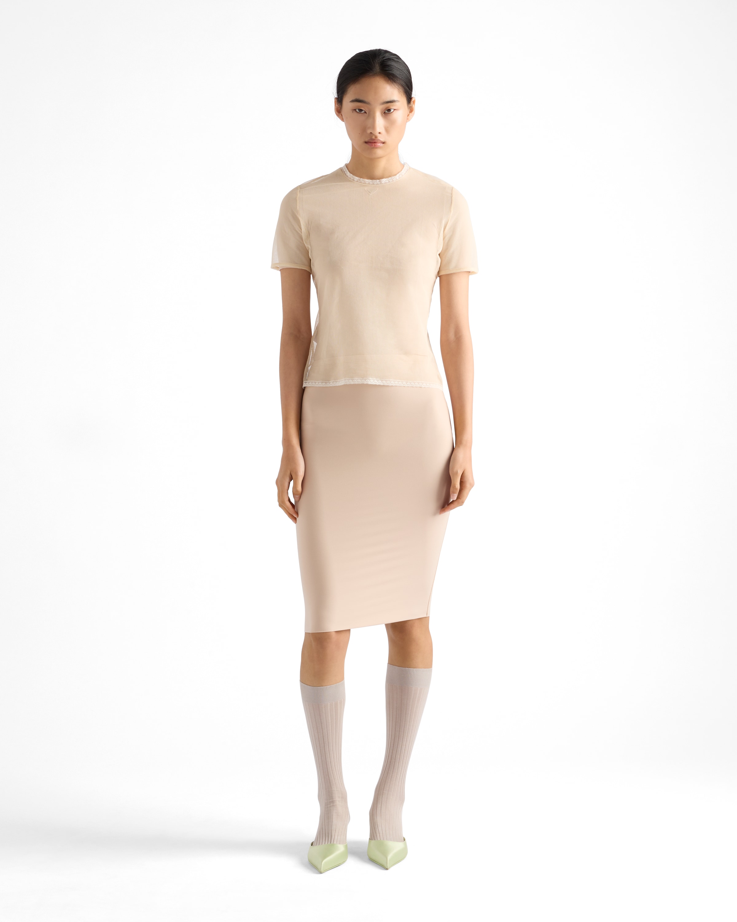 Prada Stretch Slip Mini Skirt