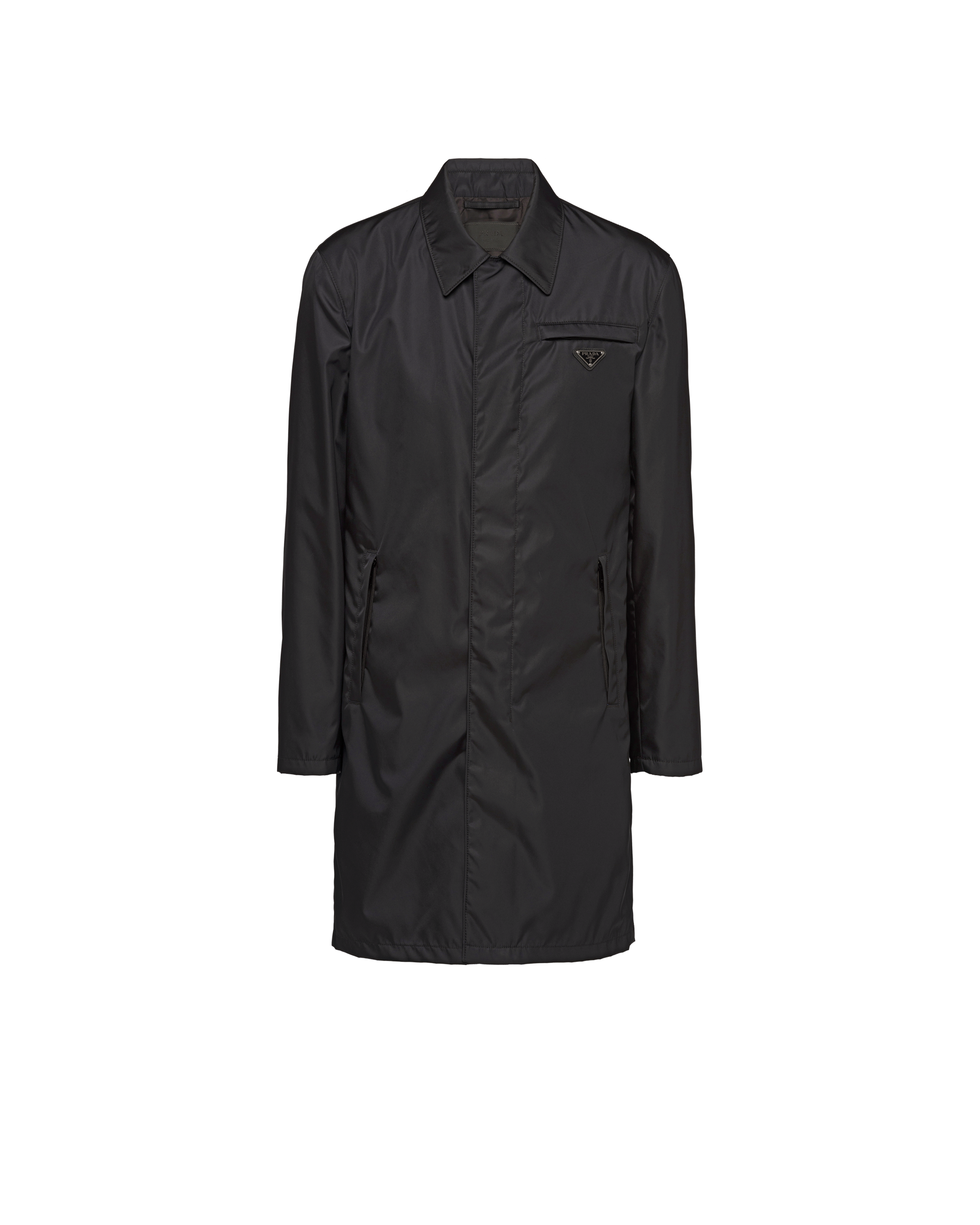 Prada Re-nylon Raincoat In Black