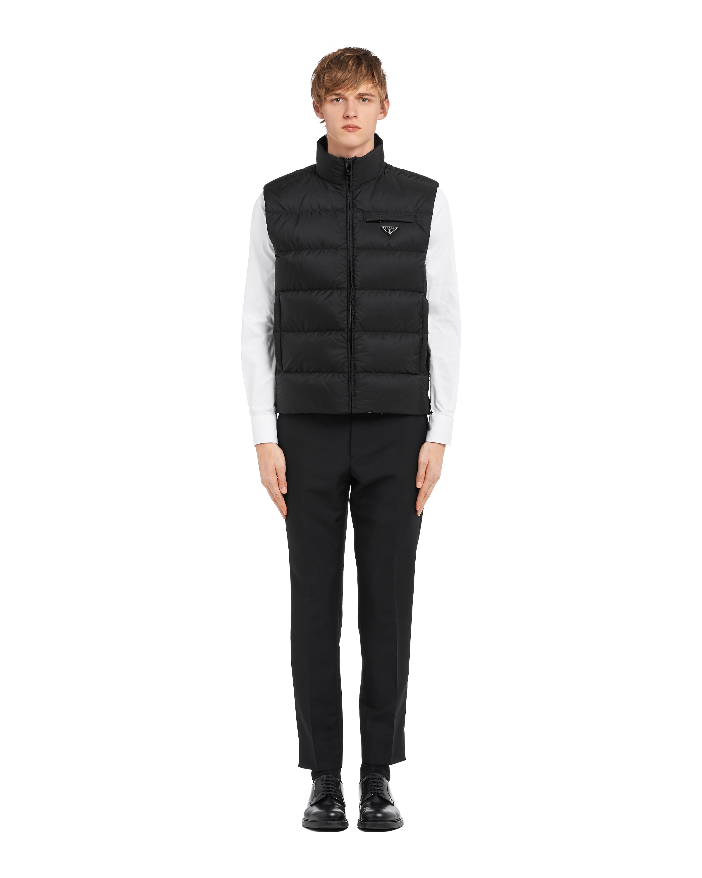 Gilet Sans Manches En Re nylon Matelasse Noir PRADA