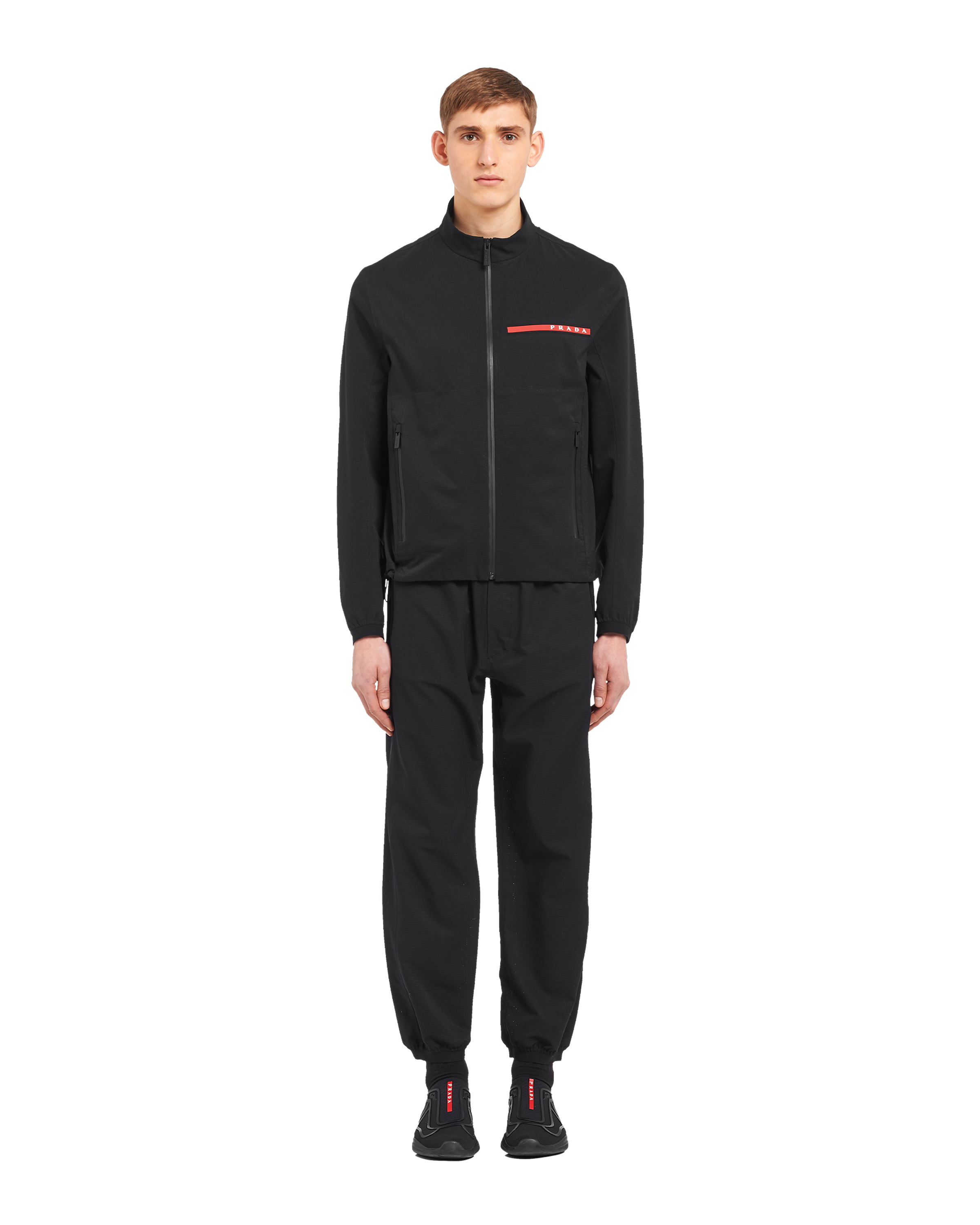 Schwarz Jacke Aus Light Bi stretch PRADA
