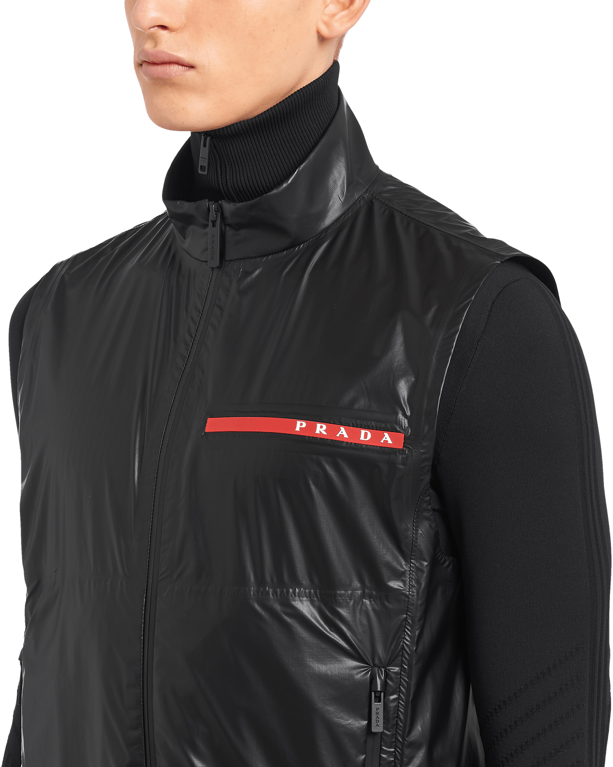 Chaleco de nylon ligero Negro | Prada
