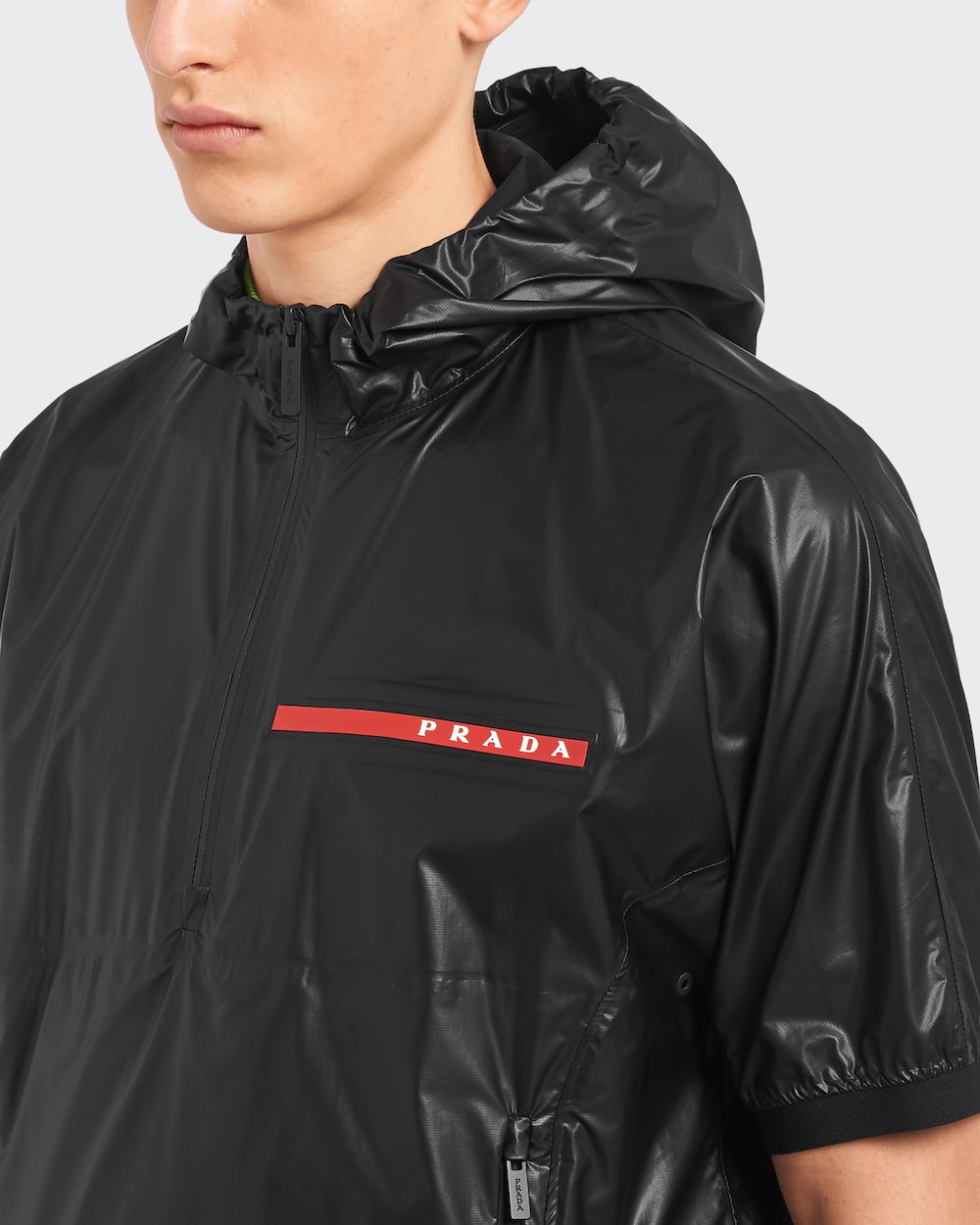 Black Light Nylon short-sleeved jacket 