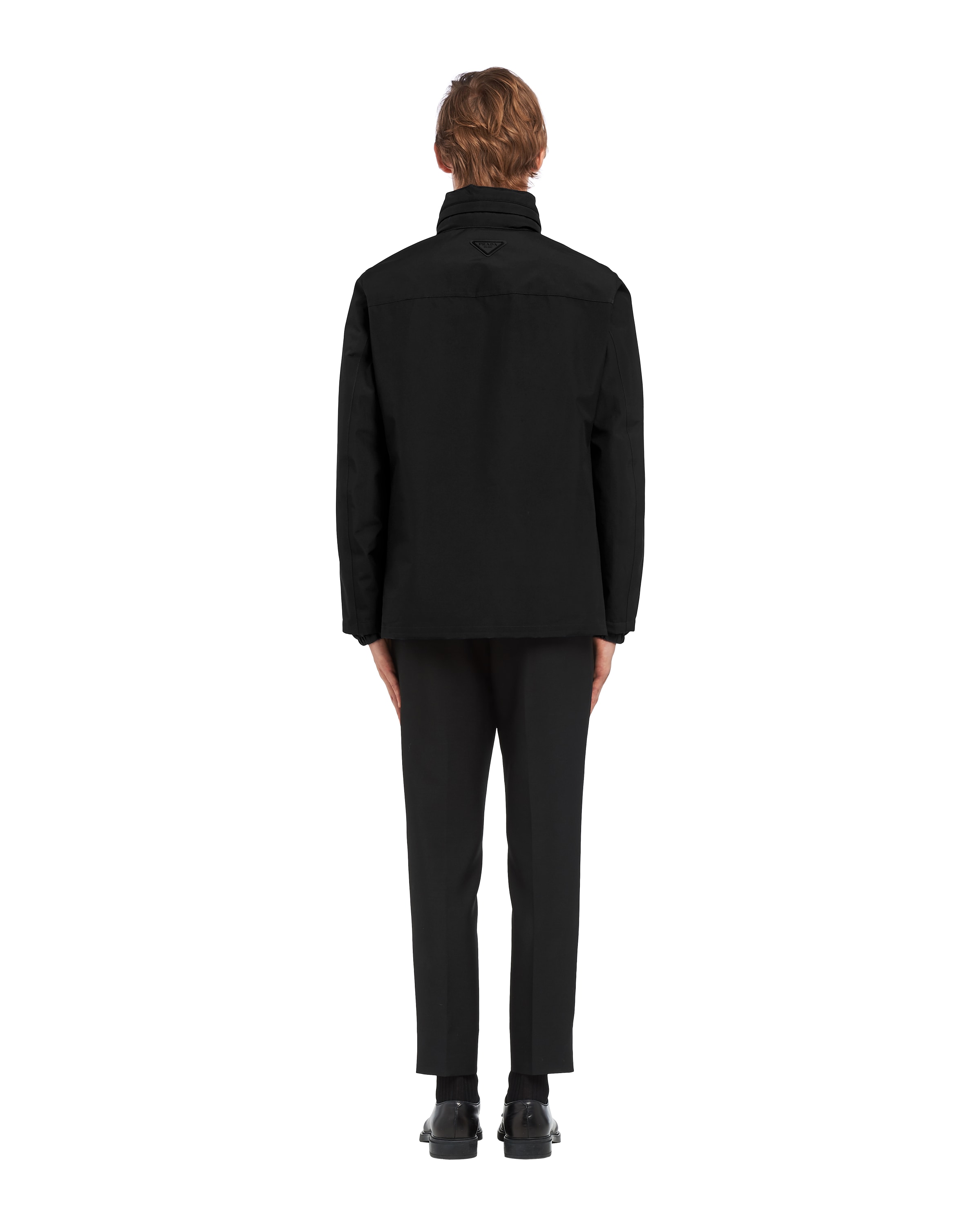 Prada Technical Fabric Blouson Jacket In Black