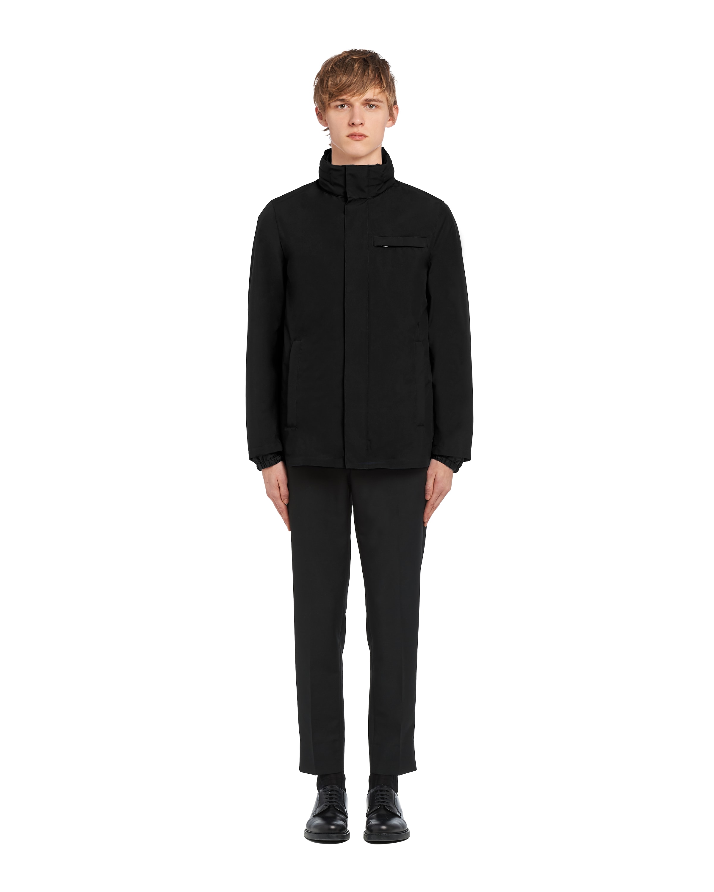 Prada Technical Fabric Blouson Jacket In Black