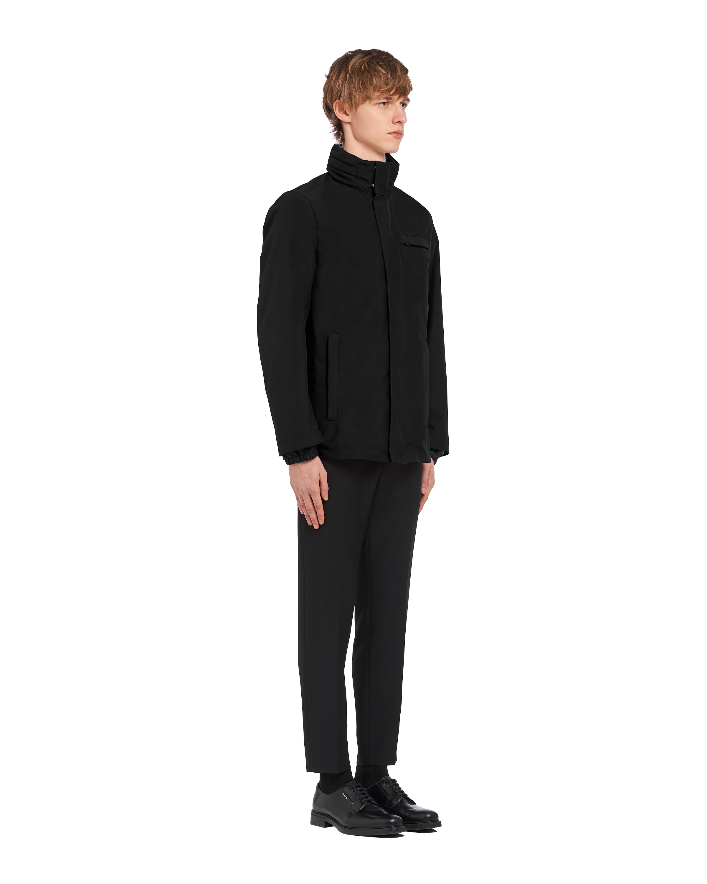 Prada Technical Fabric Blouson Jacket In Black