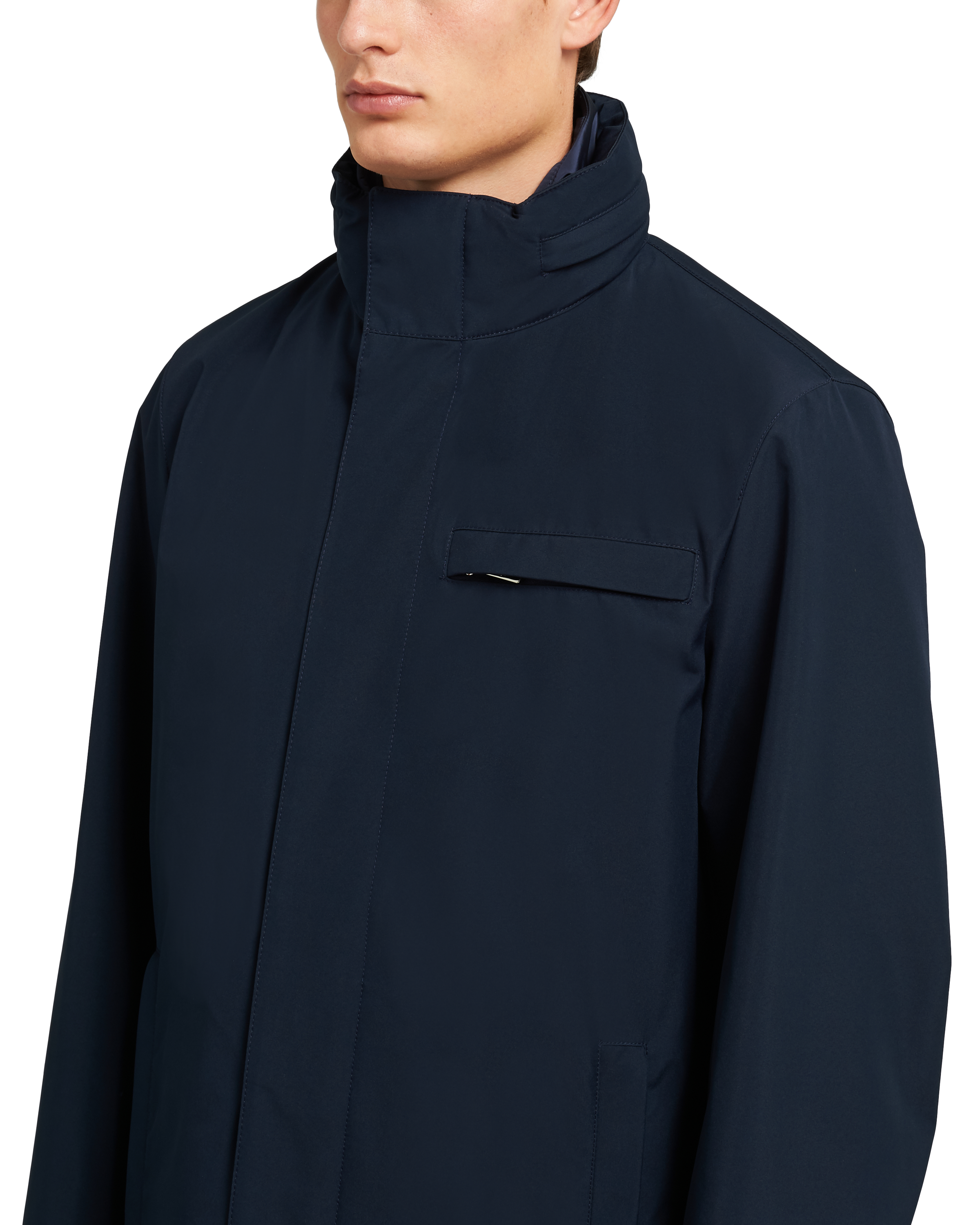 Navy Technical fabric raincoat | PRADA