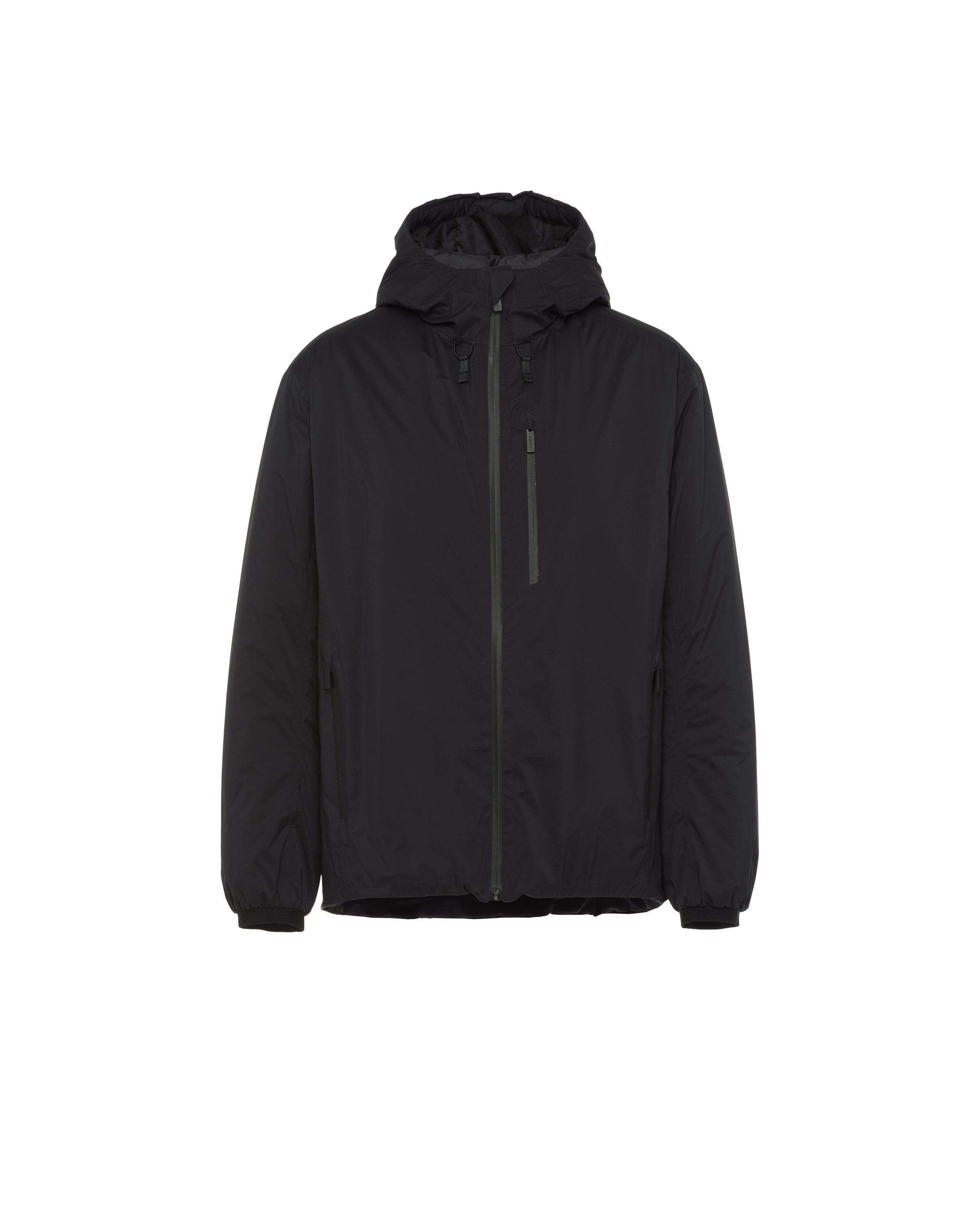 Prada Lr-mx006-mk2 Lightweight Extreme-tex Hooded Jacket In Black