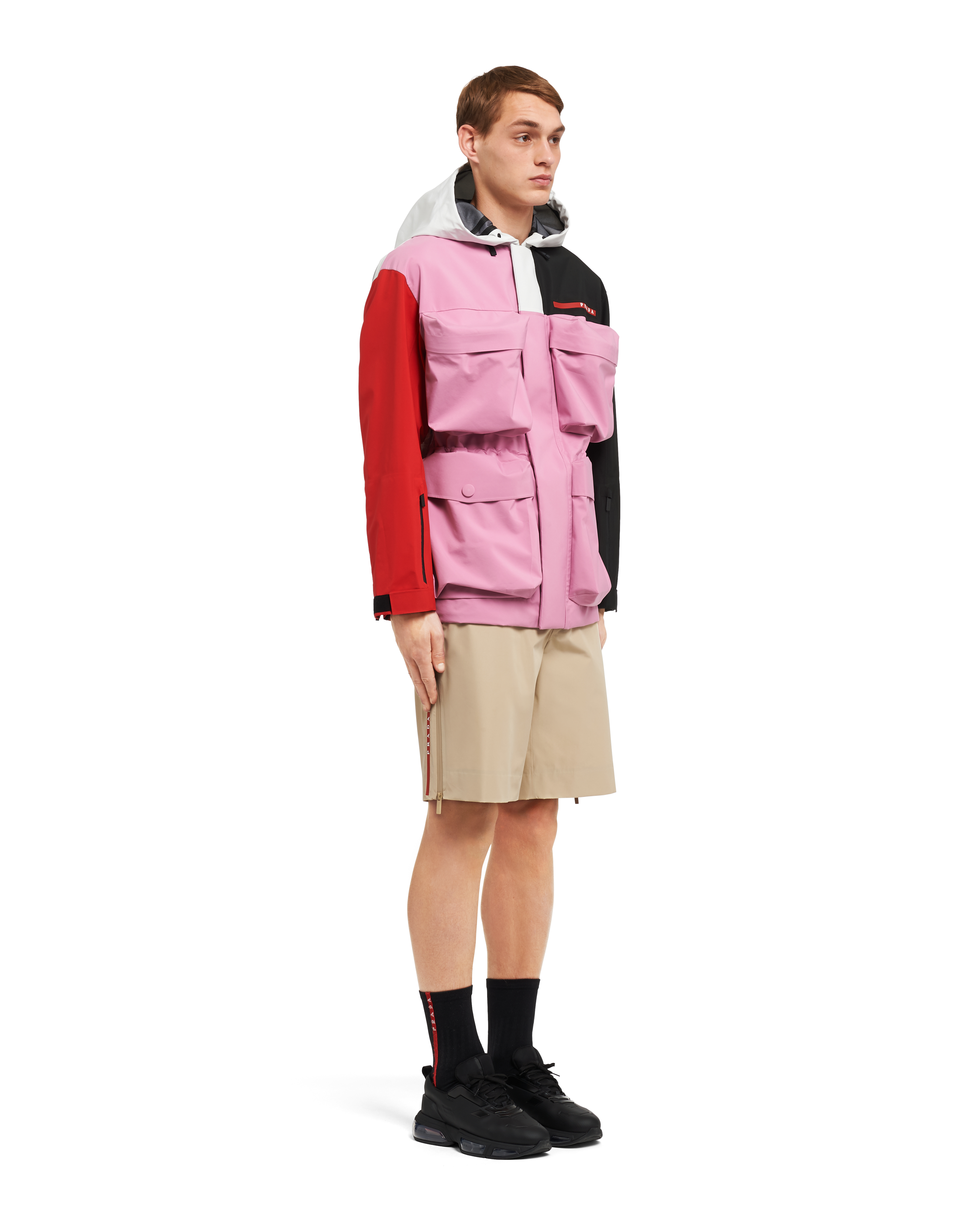 Wisteria/red Technical fabric cargo jacket | Prada