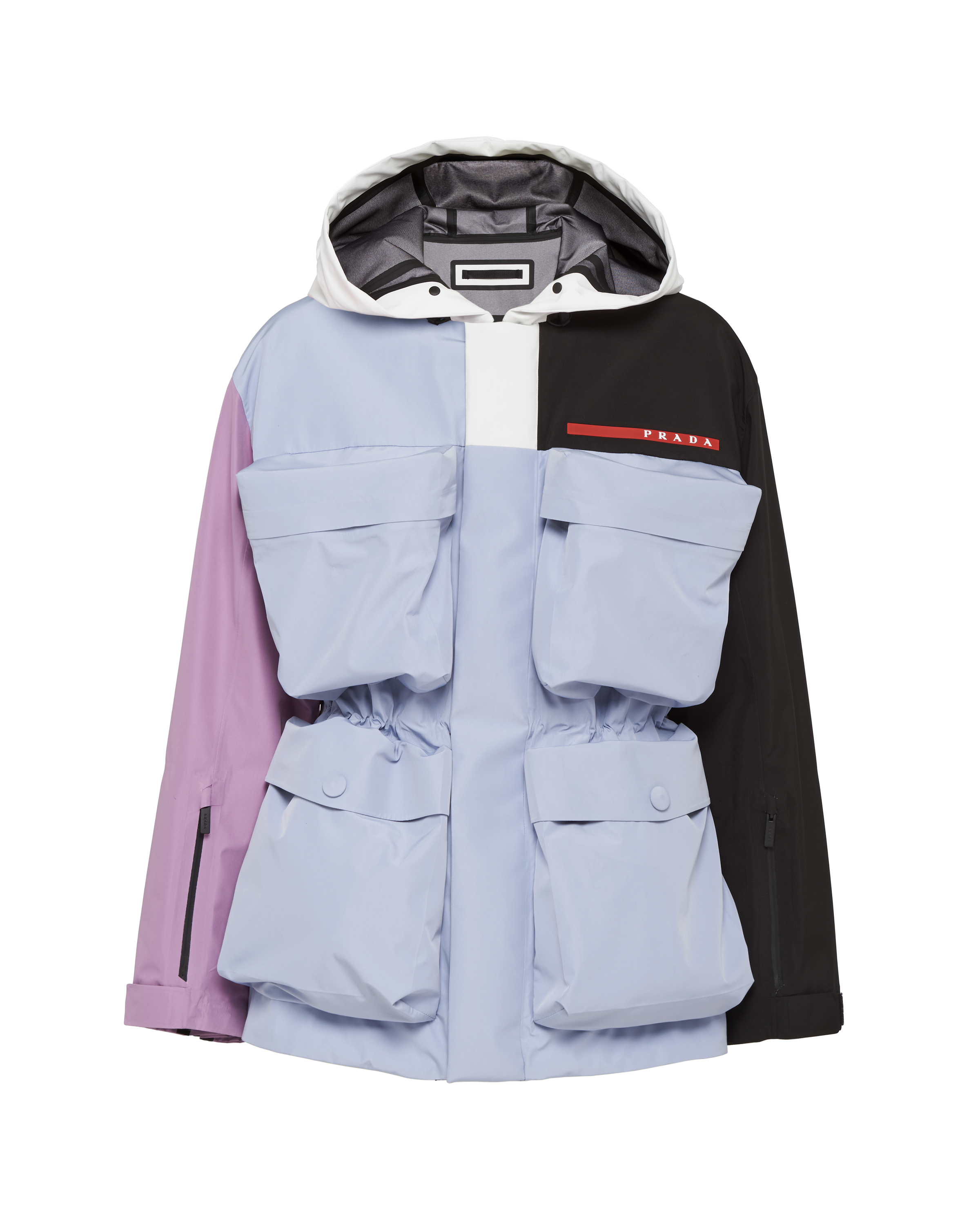 Cloudy Gray/lilac Technical fabric cargo jacket | Prada