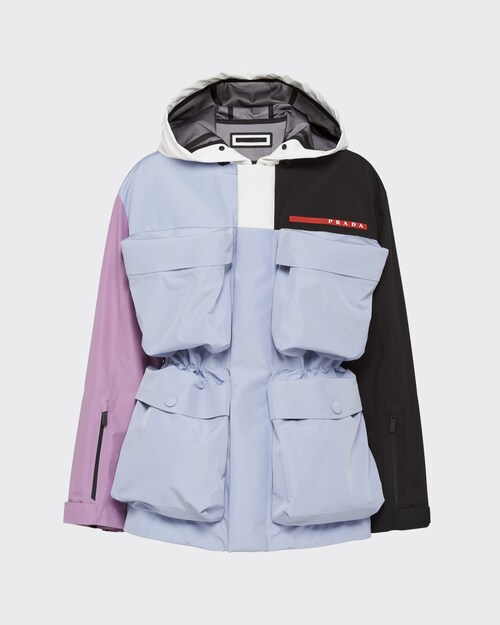 Cloudy Gray/lilac Technical fabric cargo jacket | Prada