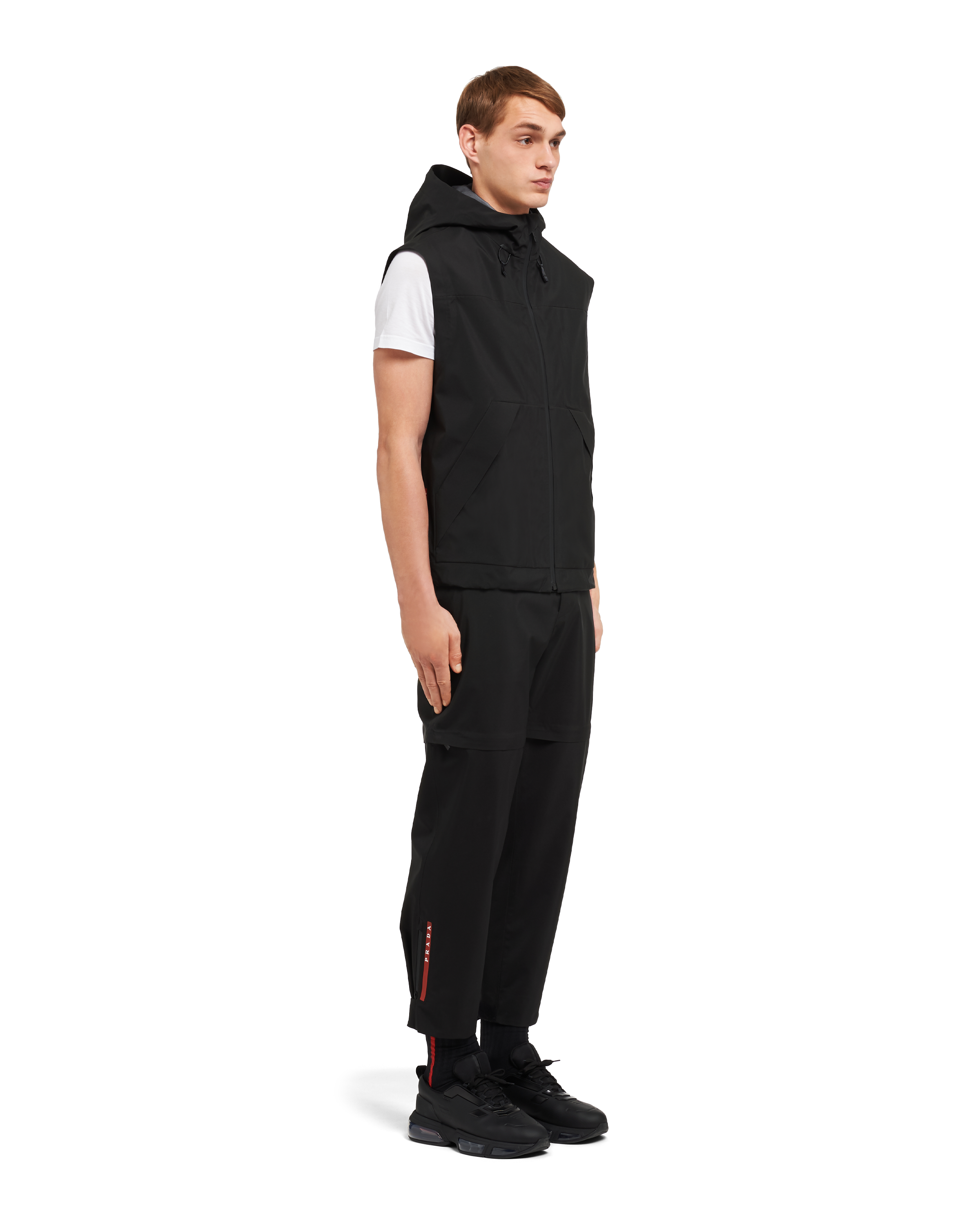 Prada Jaqueta corta\u002Dvento em tecido técnico 3