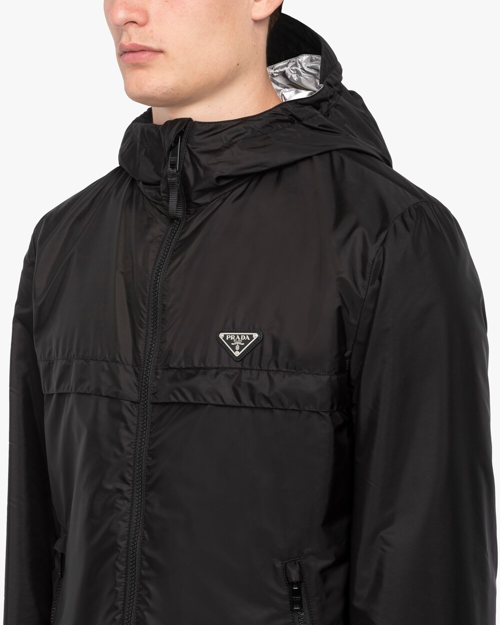 prada windbreaker grey