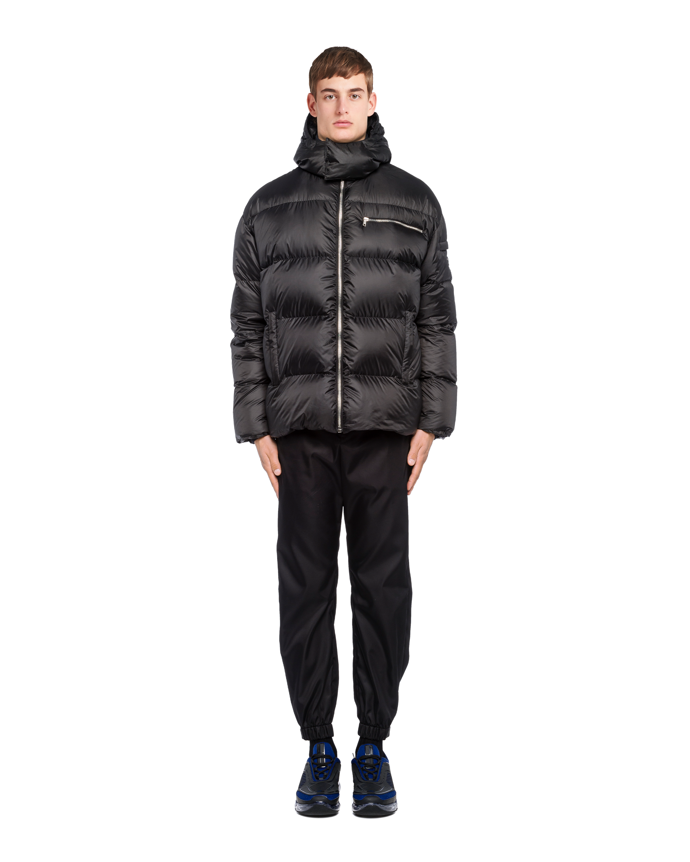 big red puffer jacket