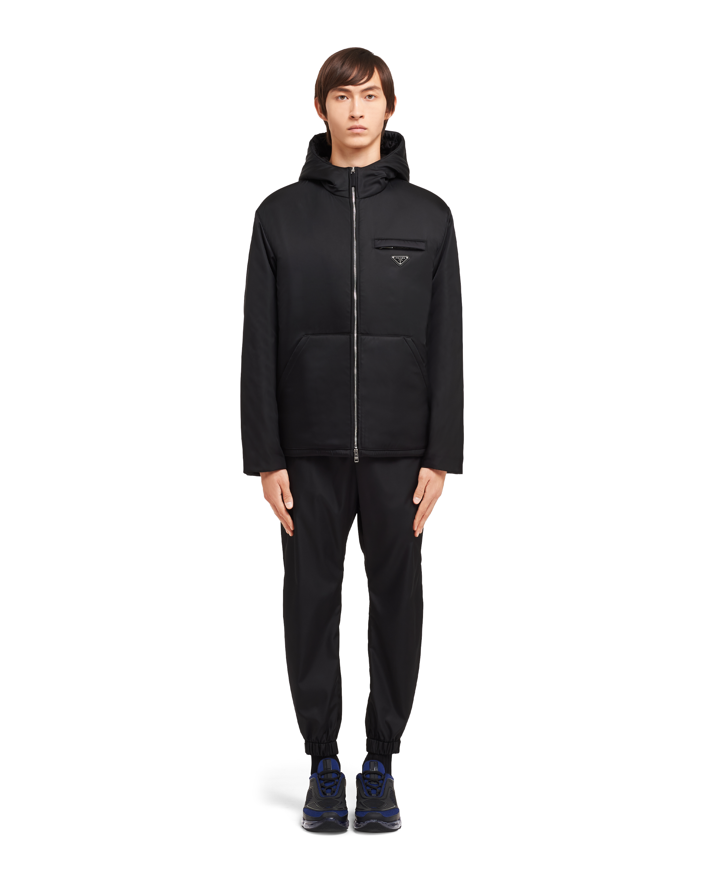 Re Nylon padded gabardine bomber jacket