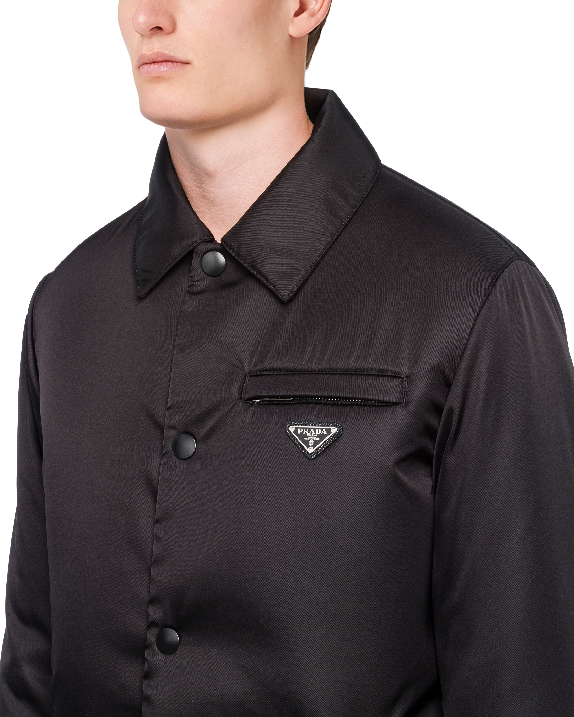 ブラック Re Nylon レインコート | Prada