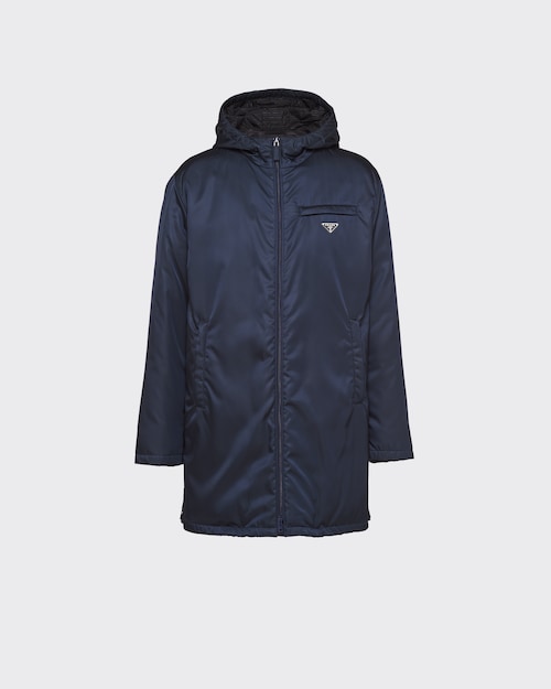 Navy Re-Nylon gabardine puffer coat | Prada