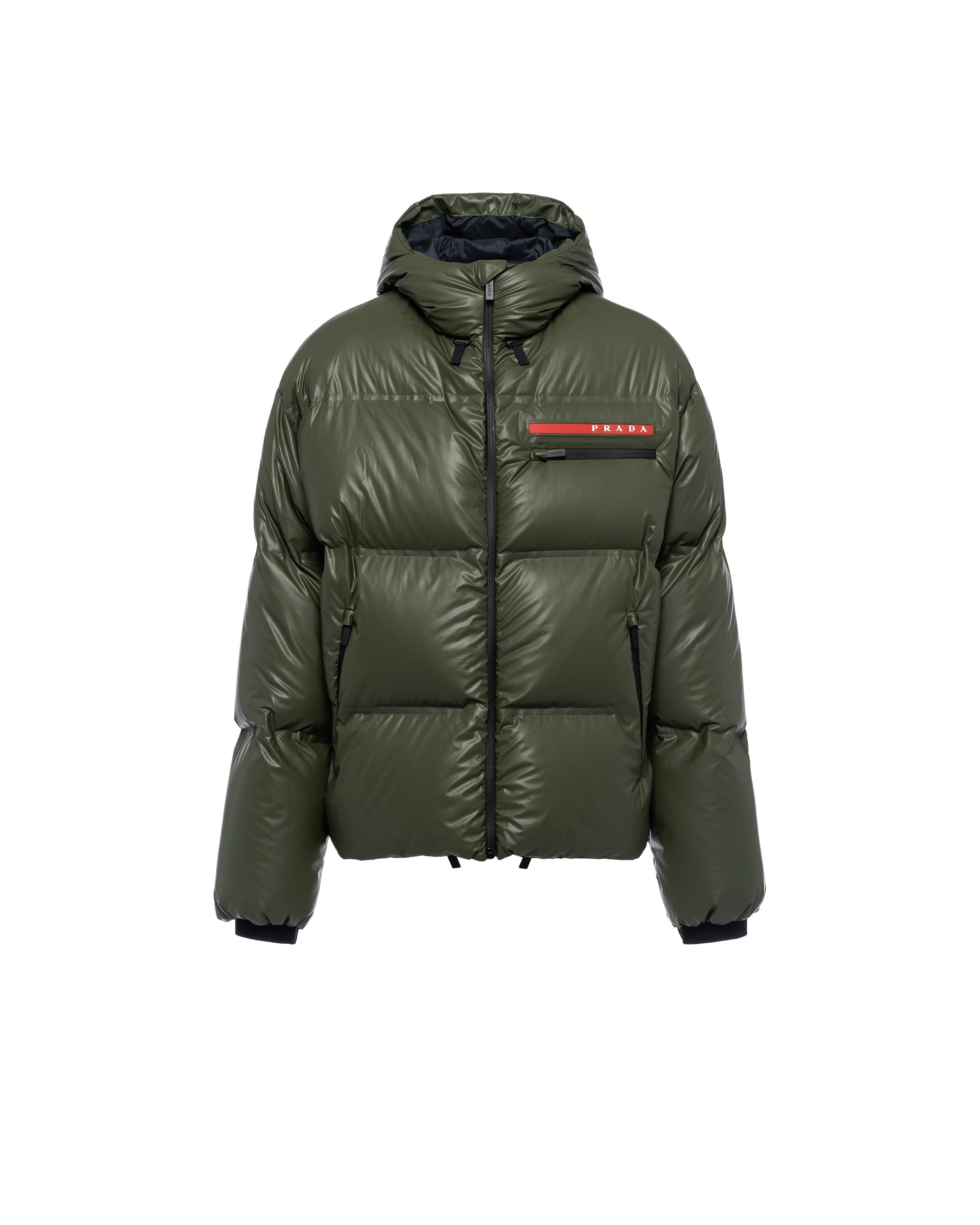 Prada Light Nylon Hooded Puffer Jacket In Military Green ModeSens