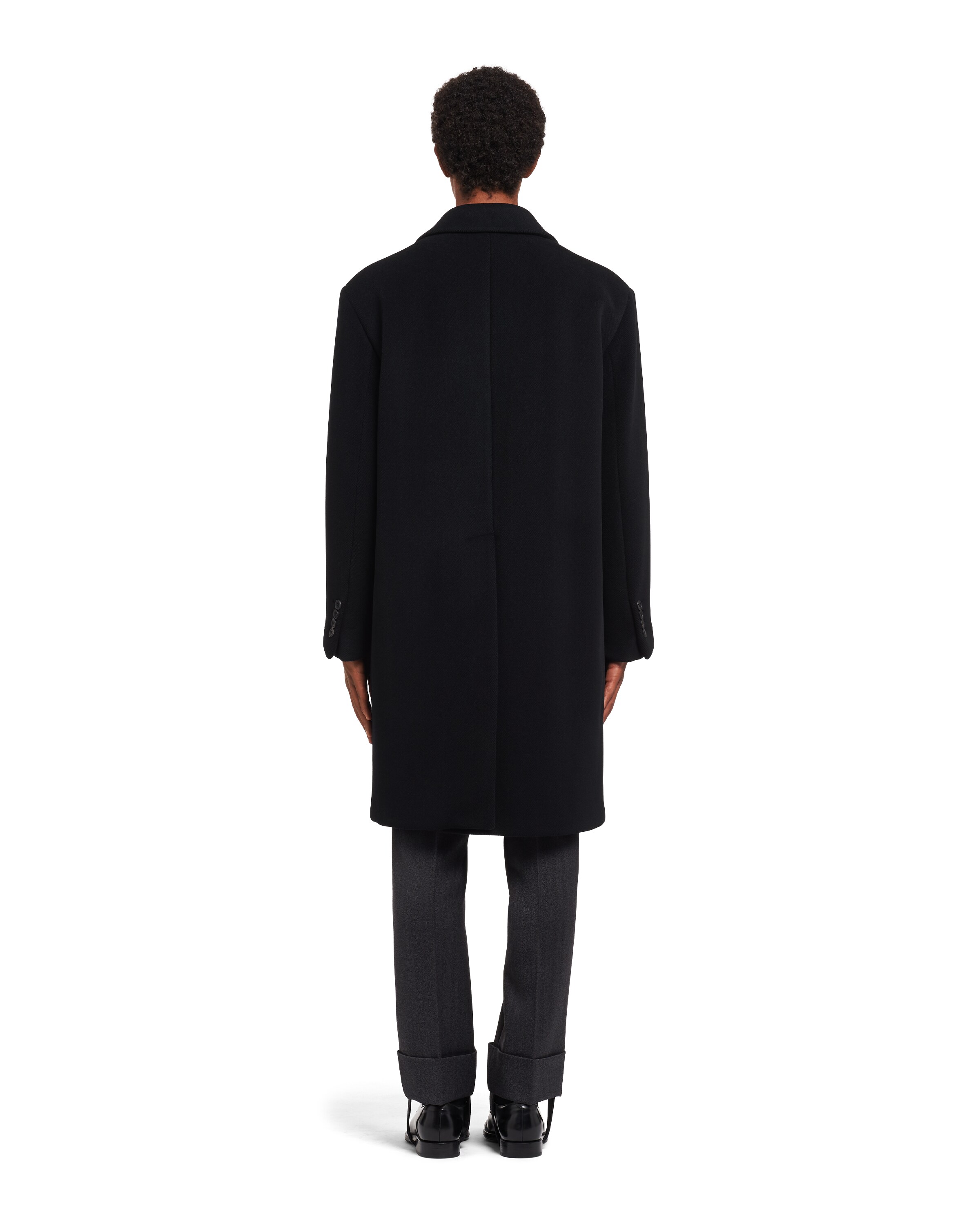 Prada long black coat clearance