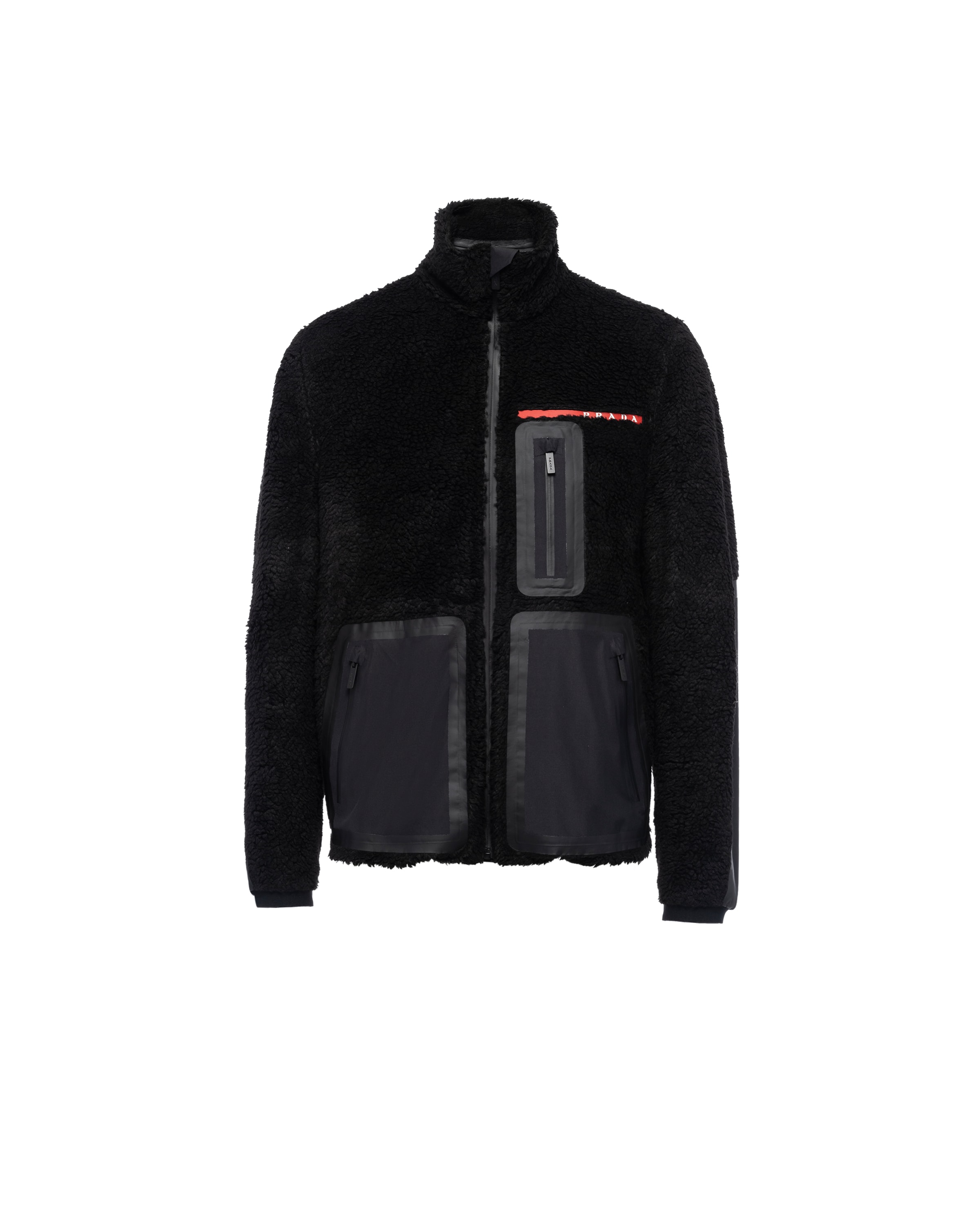 Prada Technische Jacke Aus Recycling-fleece In Black
