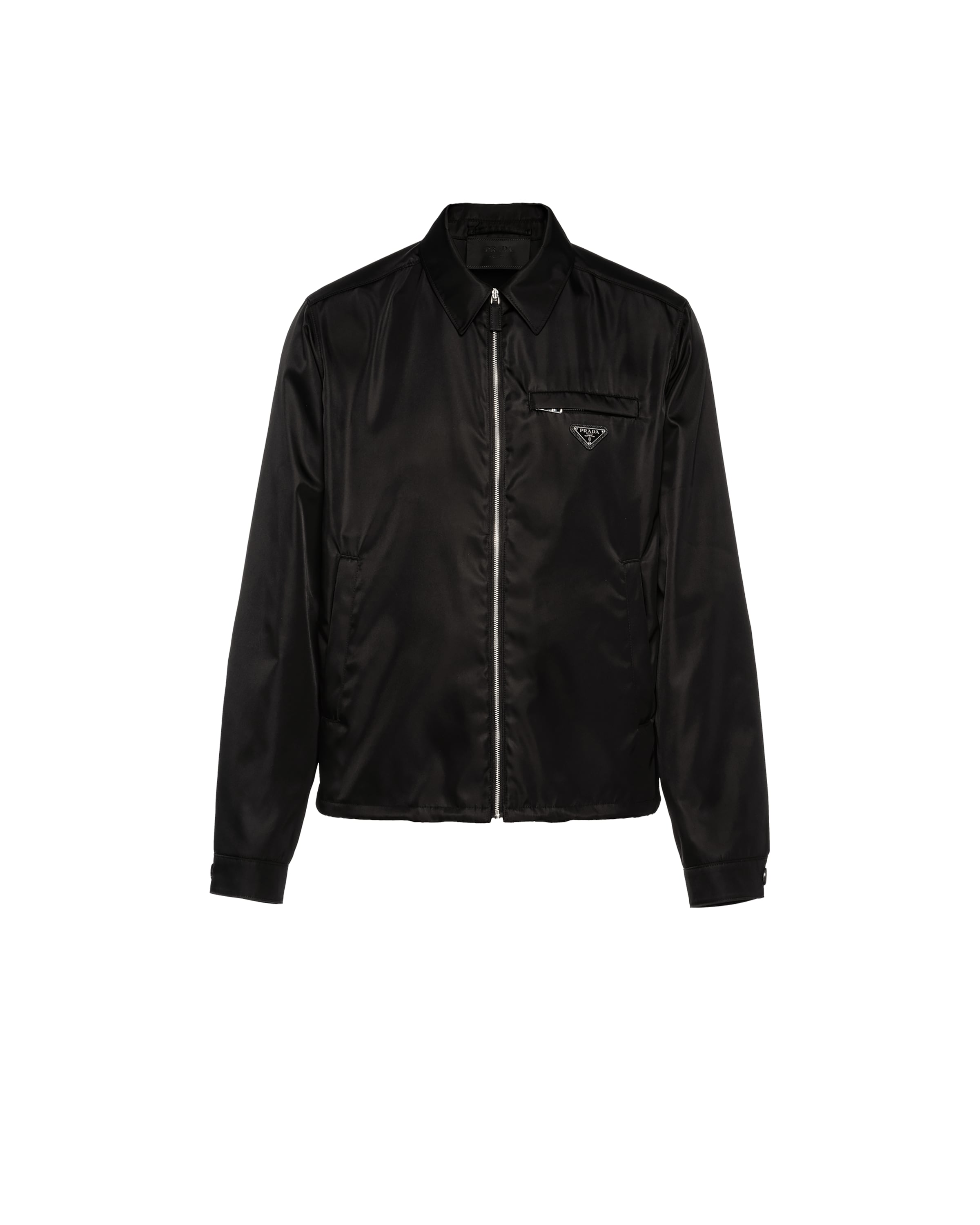 Prada Black Sweatshirt With Re-nylon Insert In Black