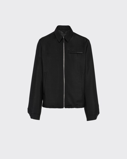 Black Mohair and wool blouson jacket 