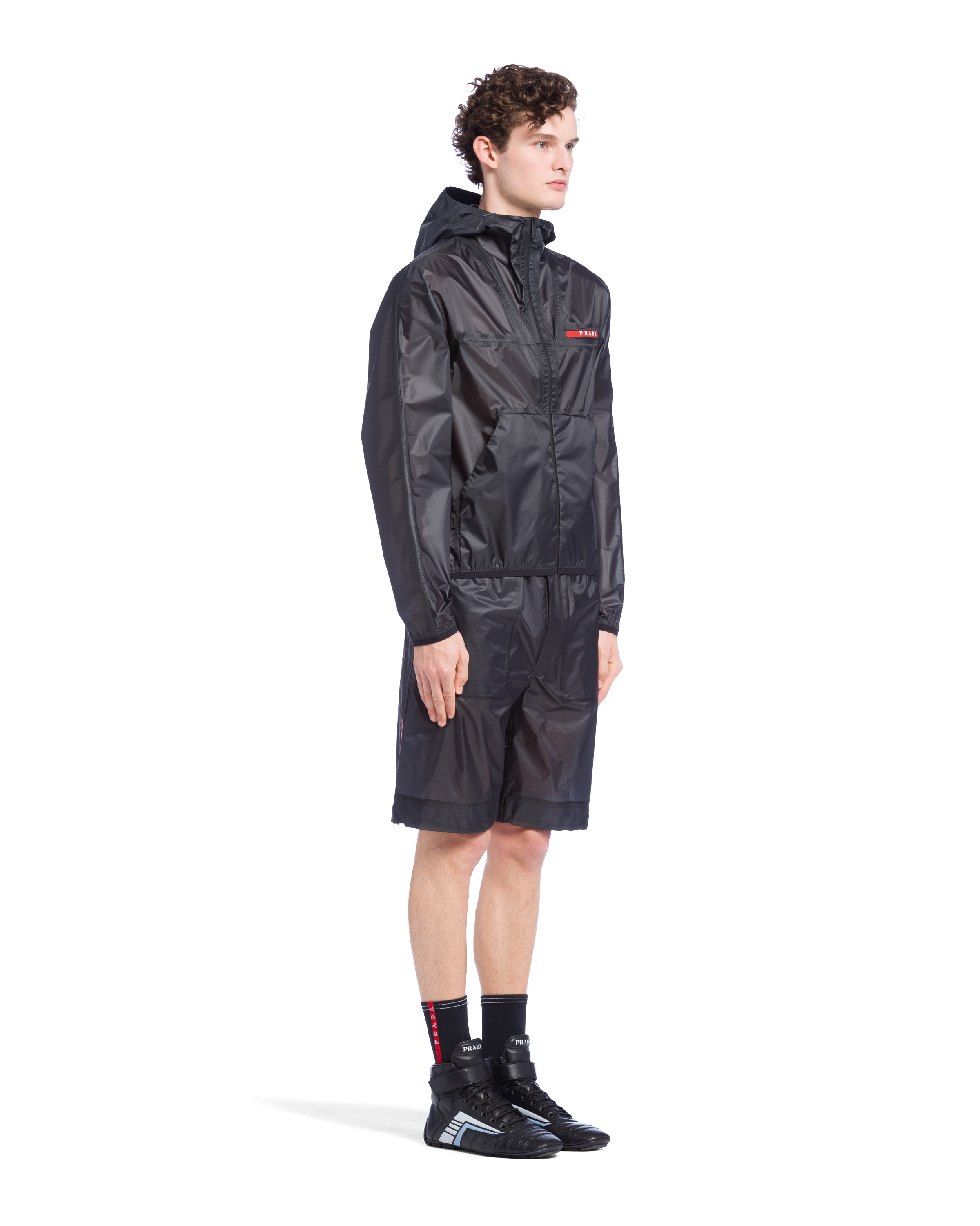 Black Ripstop hooded jacket | PRADA