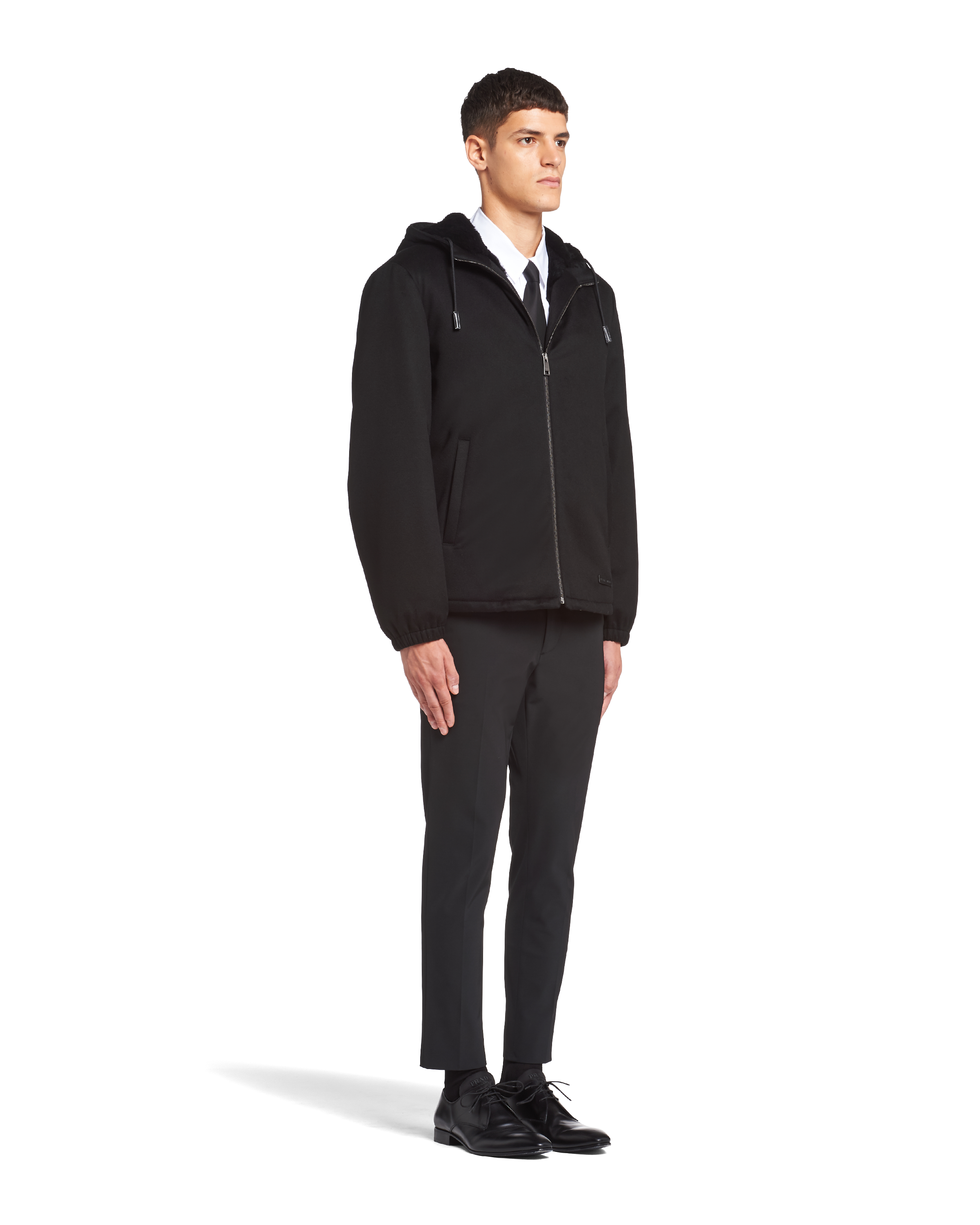 Shop Prada Cashmere Blouson Jacket In Black