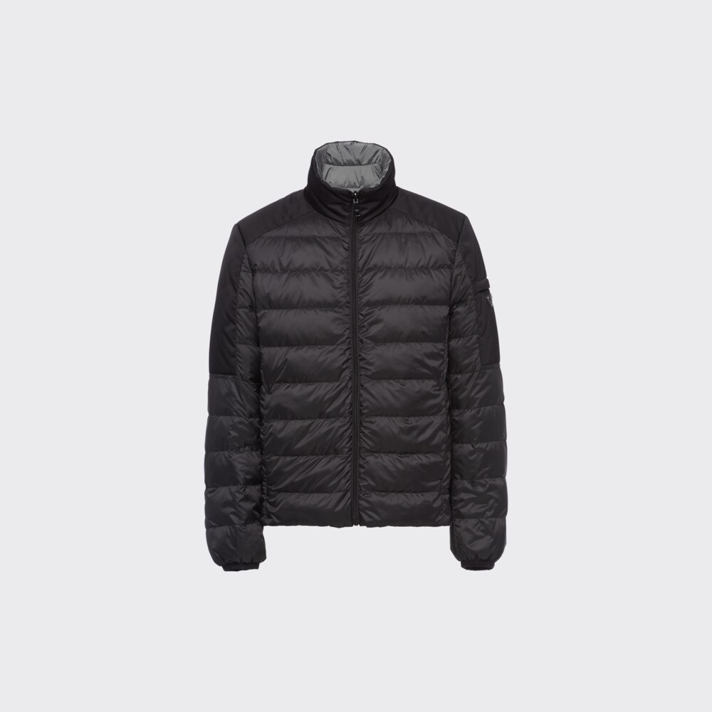 Black/gray technical fabric jacket | Prada