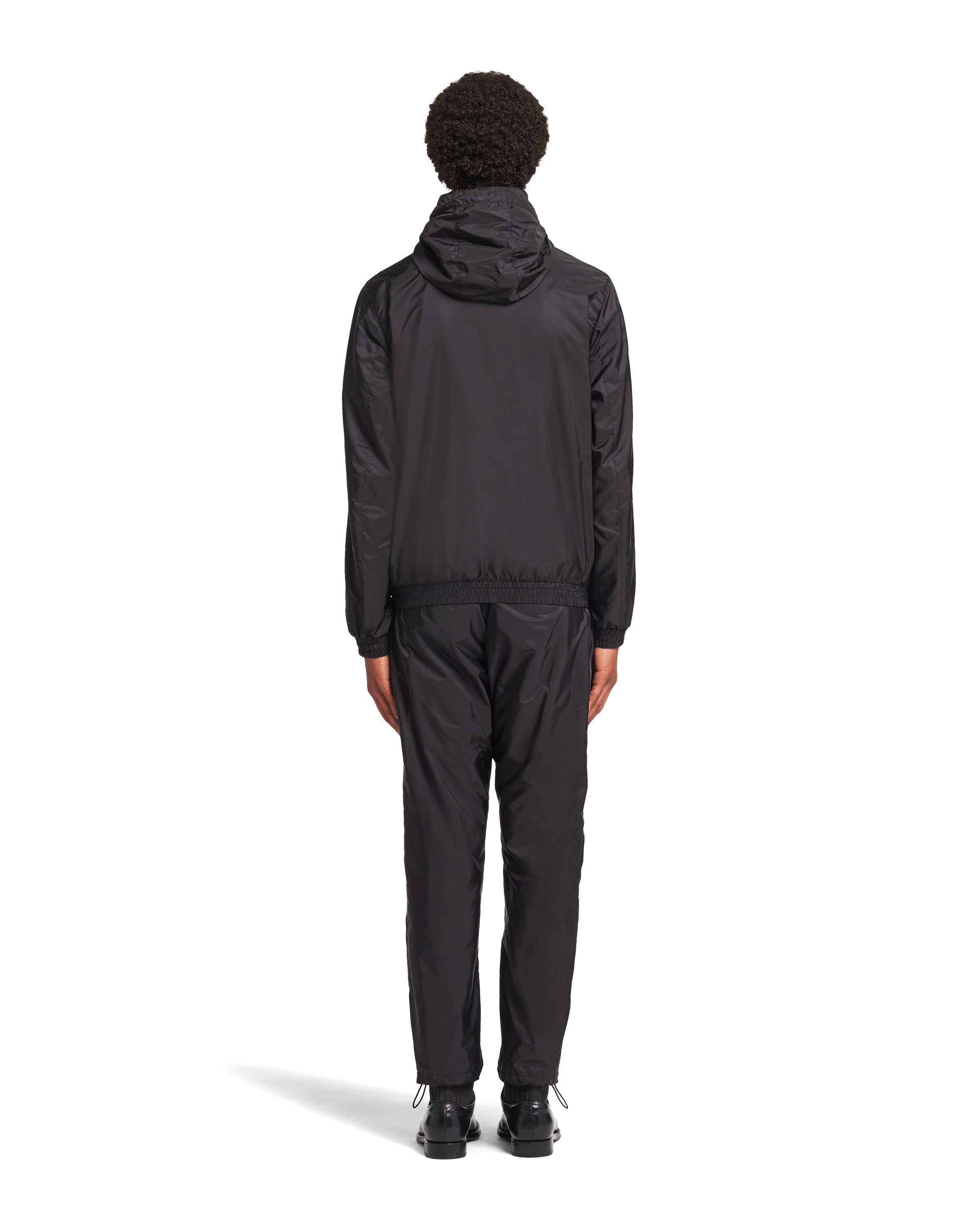 Black Re nylon Hooded Jacket PRADA