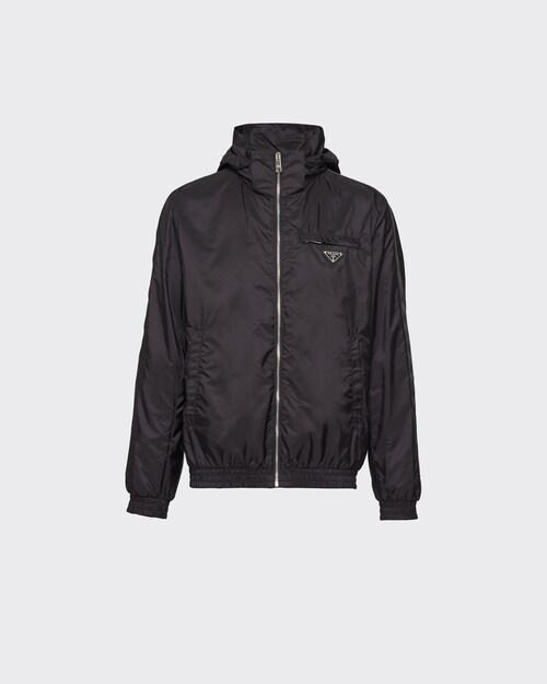 Black Re-Nylon hooded jacket | Prada