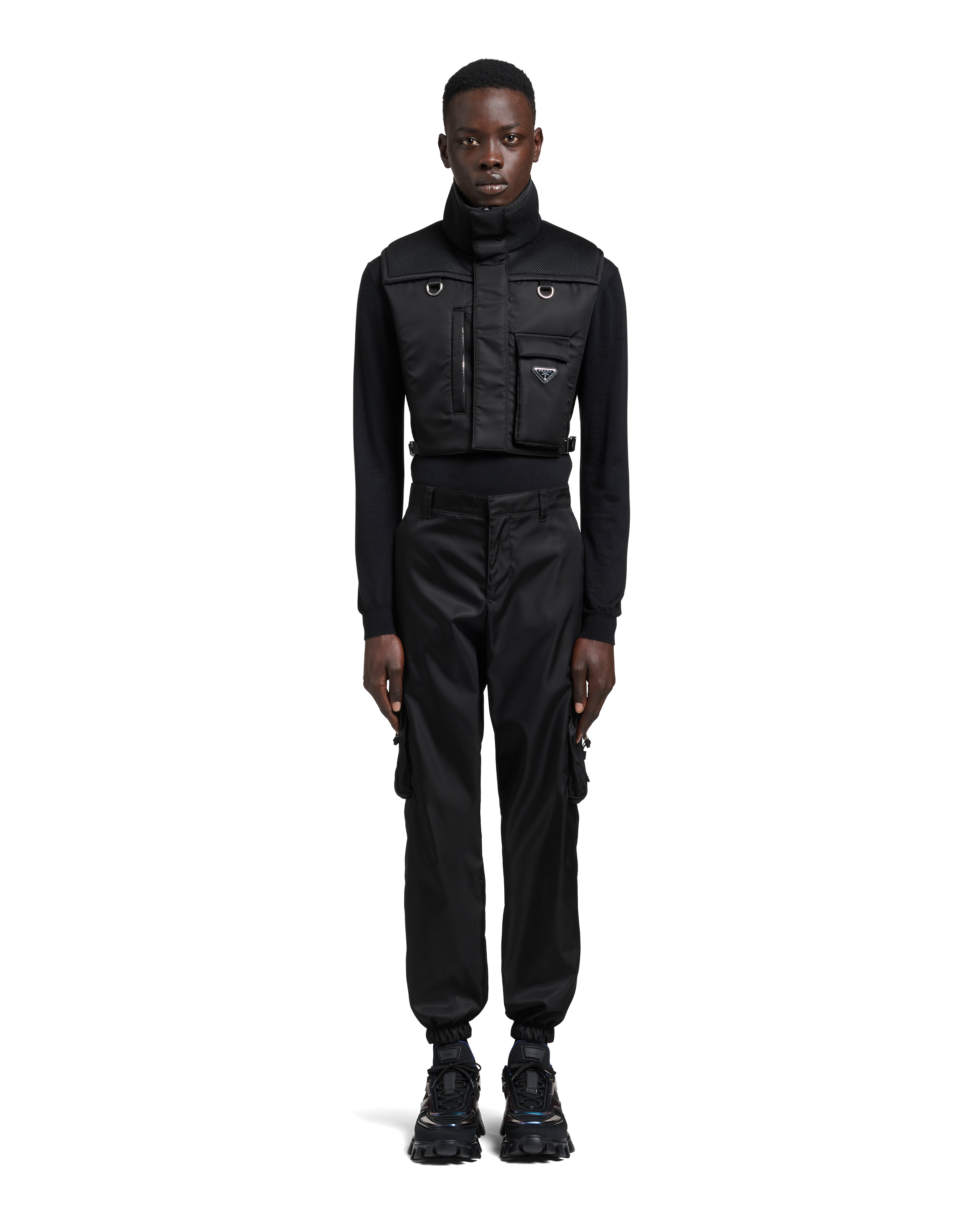 Shop Prada Re-nylon Vest In Black