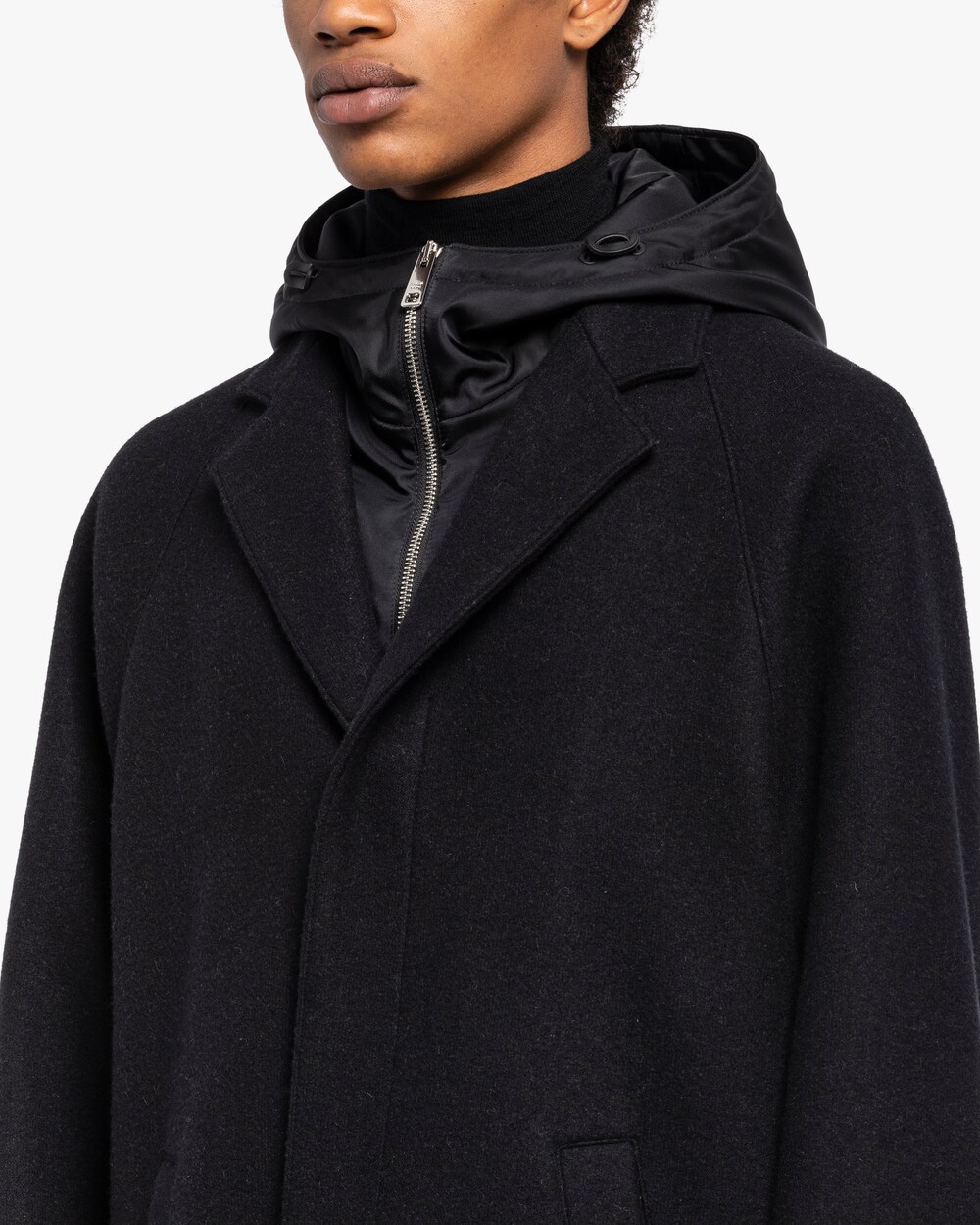 long black wool blend coat
