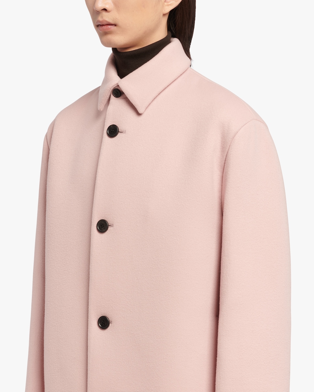 pale pink wool coat