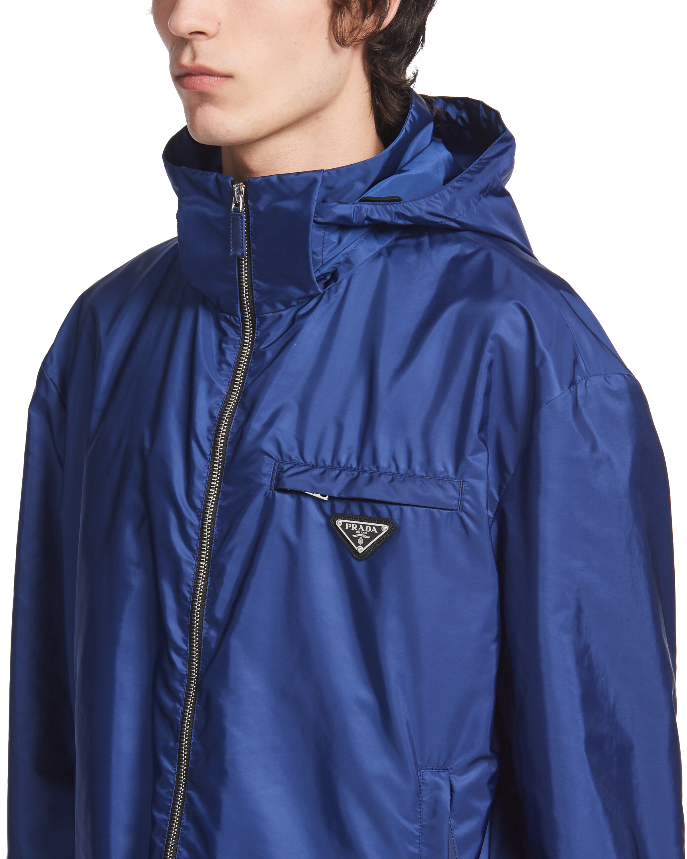 blue nylon jacket