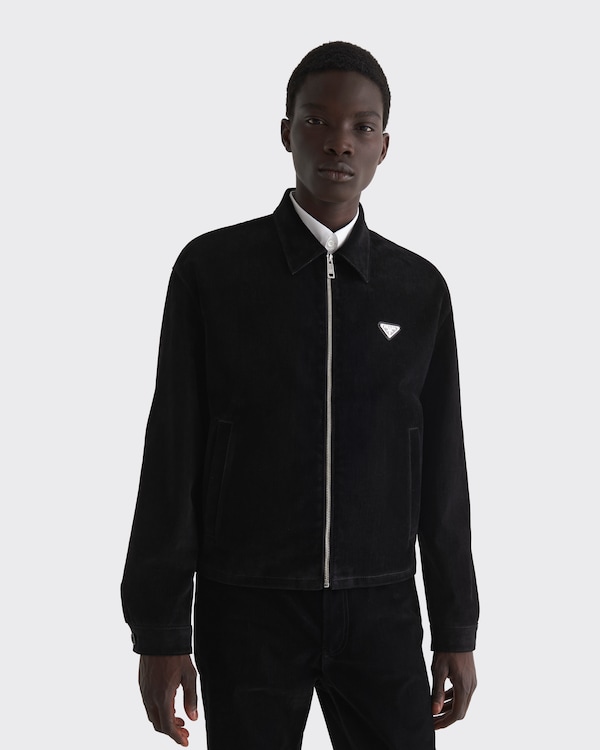 Cotton velvet blouson jacket - 黑色 Cotton velvet blouson jacket - 黑色
