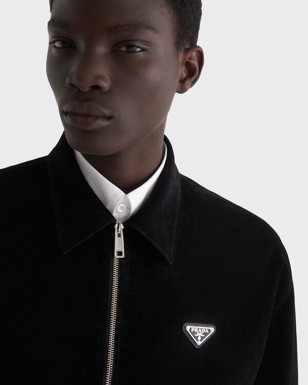 Cotton velvet blouson jacket - 黑色 Cotton velvet blouson jacket - 黑色