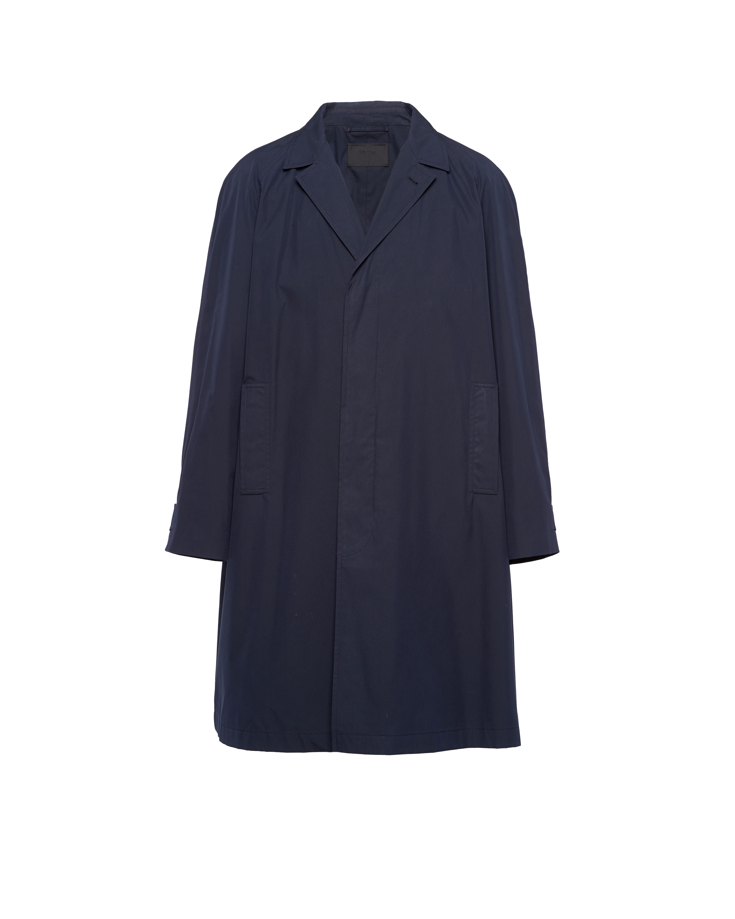 Prada Cotton-blend Overcoat In Blue