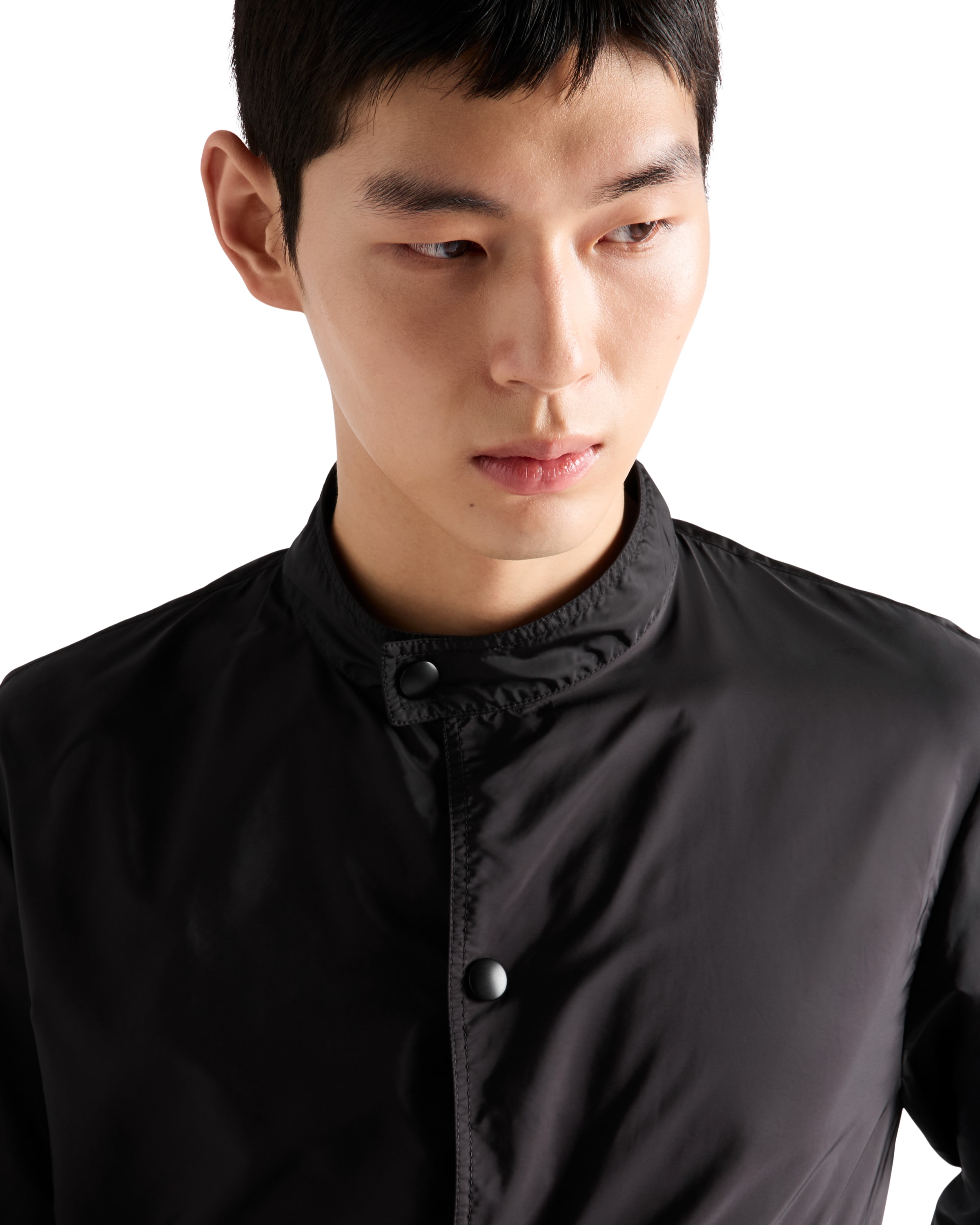 Prada Men's Re-nylon Snap-front Jacket In Black
