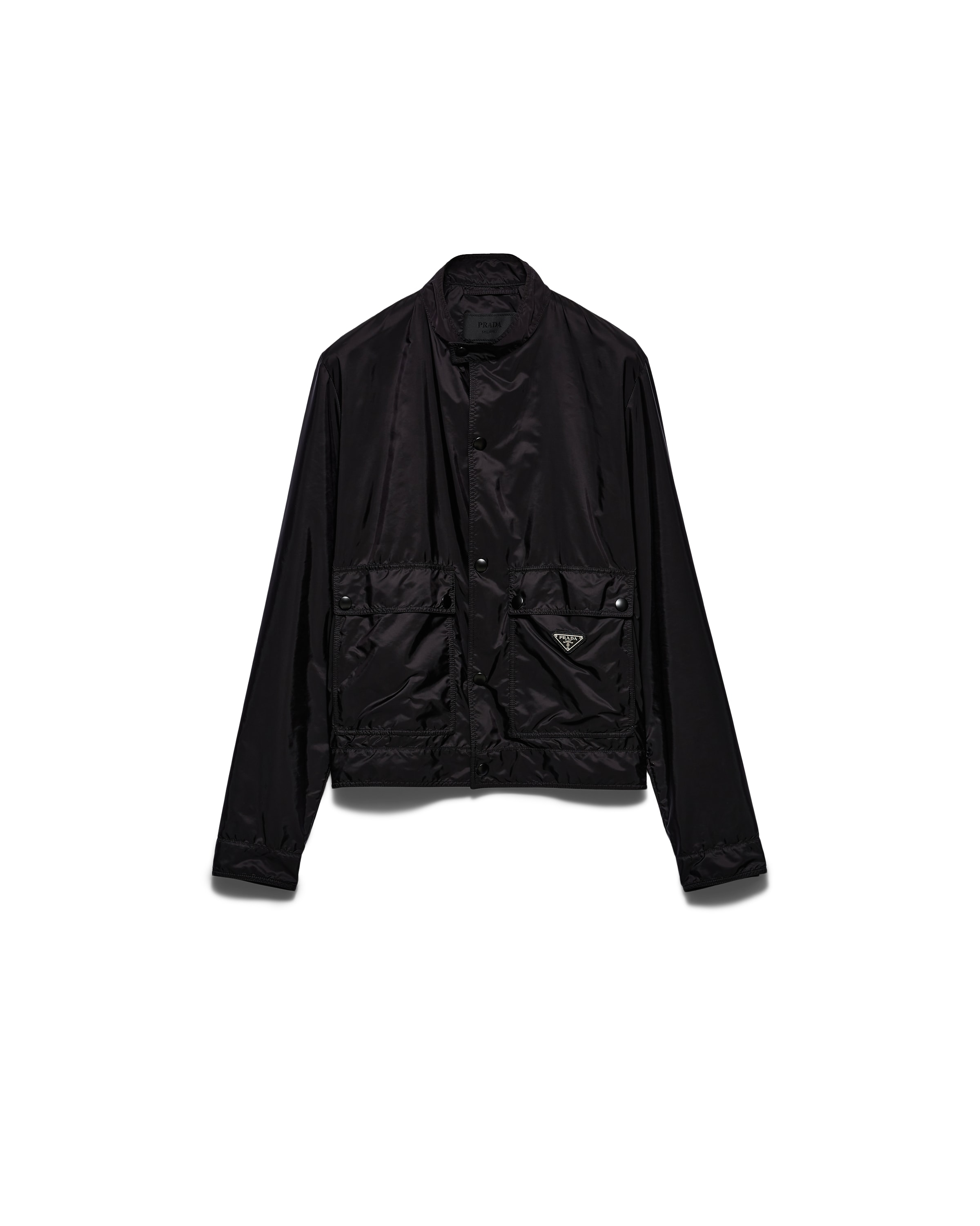 Prada Men's Re-nylon Snap-front Jacket In Black