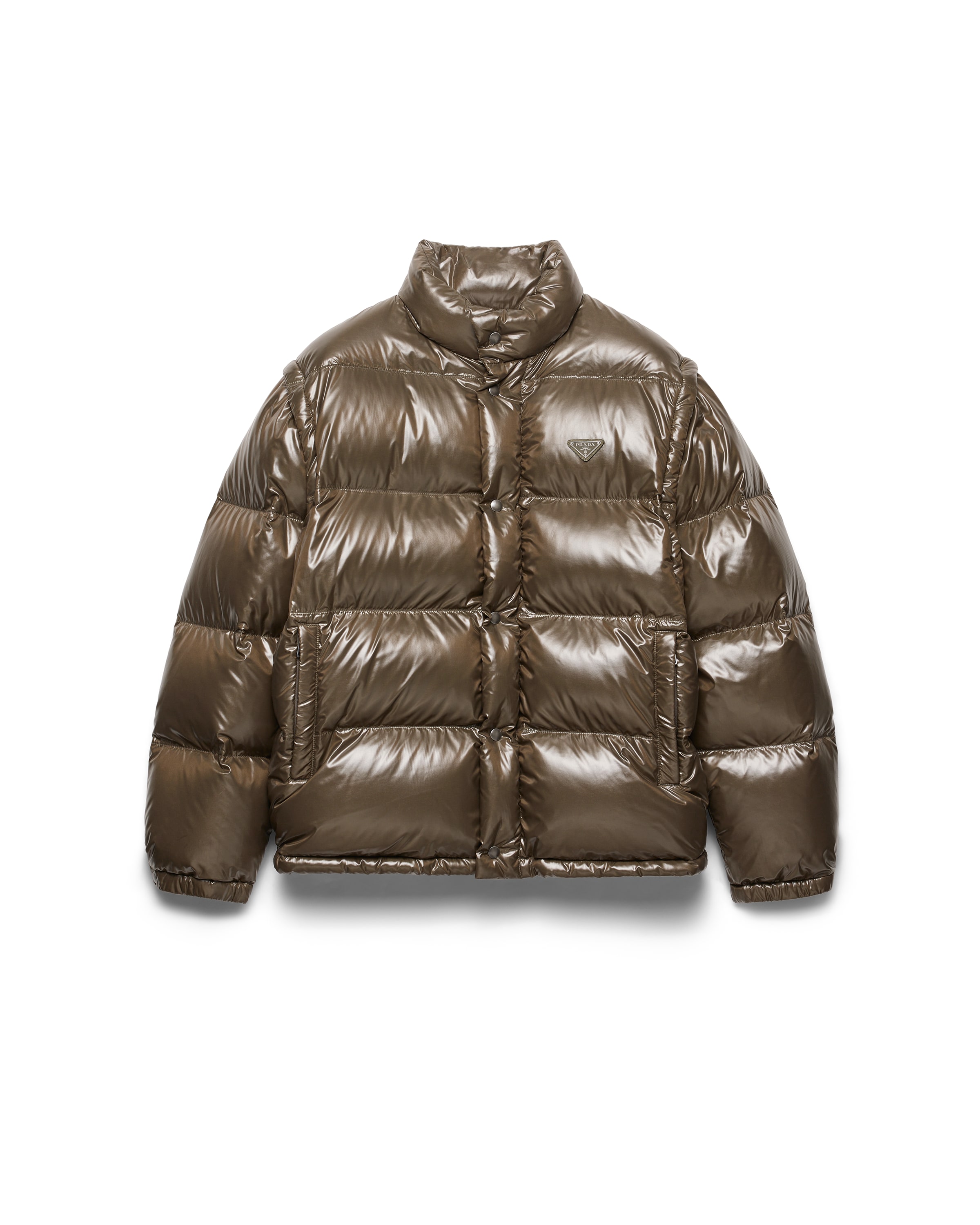 Prada Medium Down Jacket In Re-nylon In Green