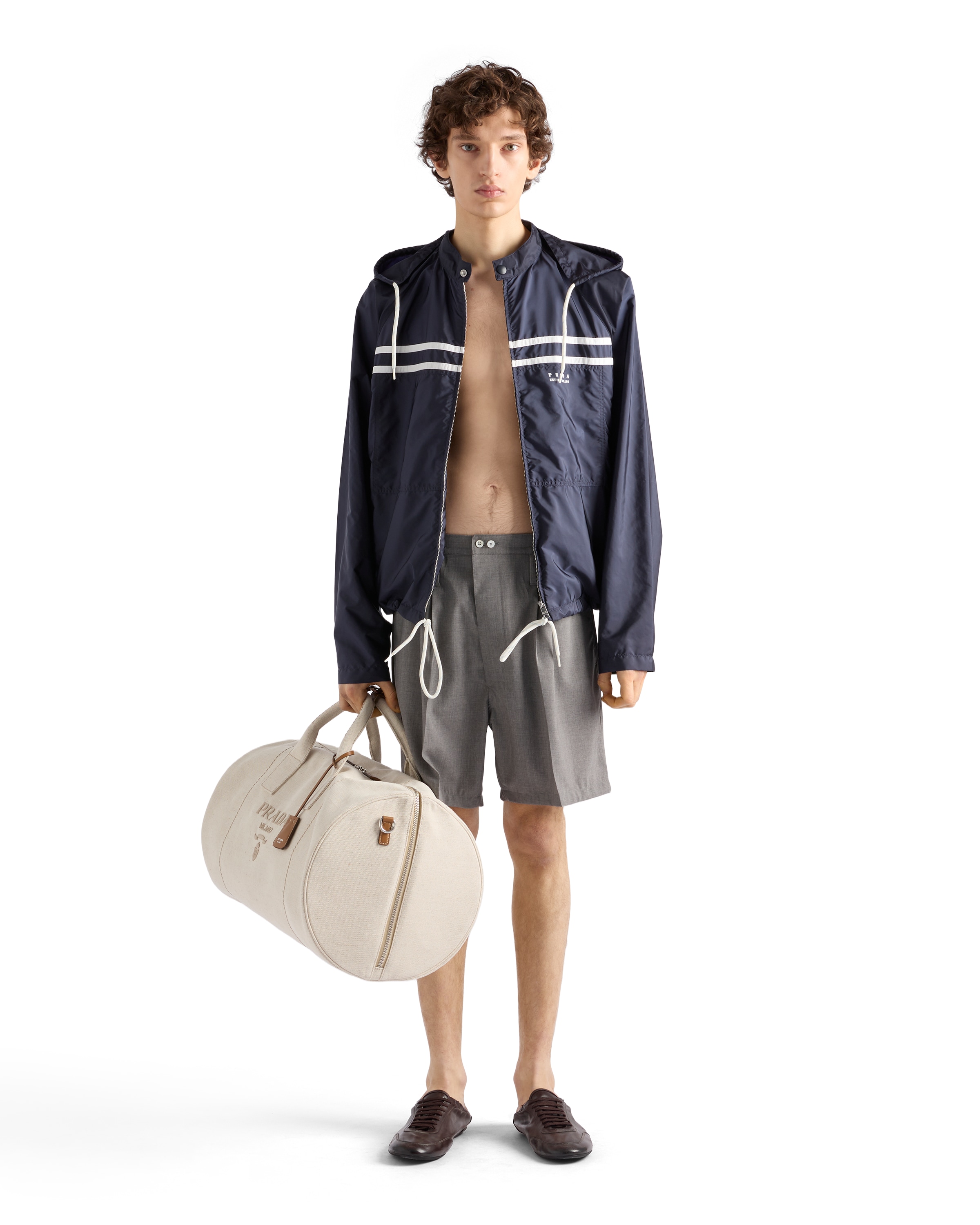 Prada Re-nylon Adaptable Oversized Jacket In Blue