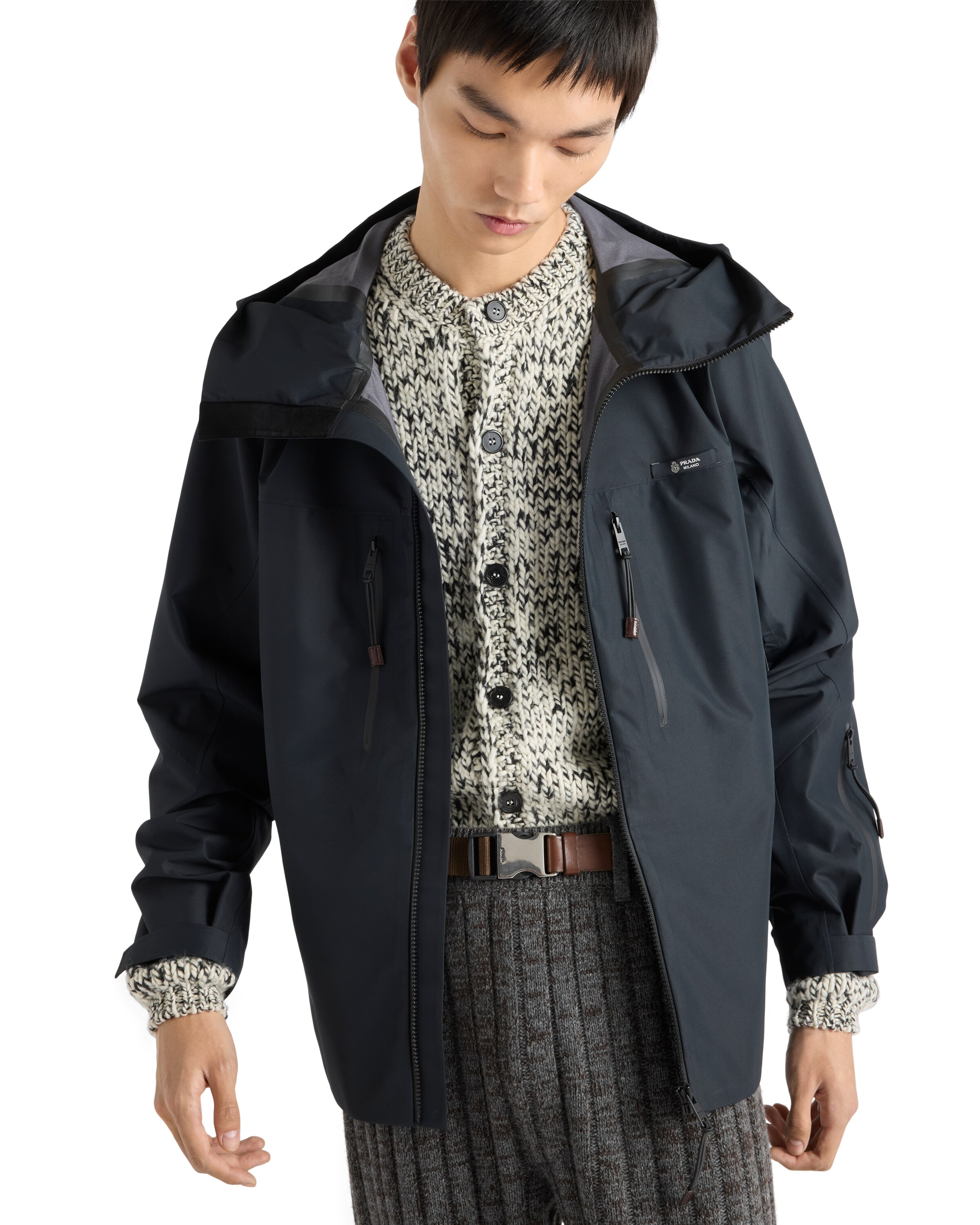 Prada Men's Technical Fabric Jacket In Black